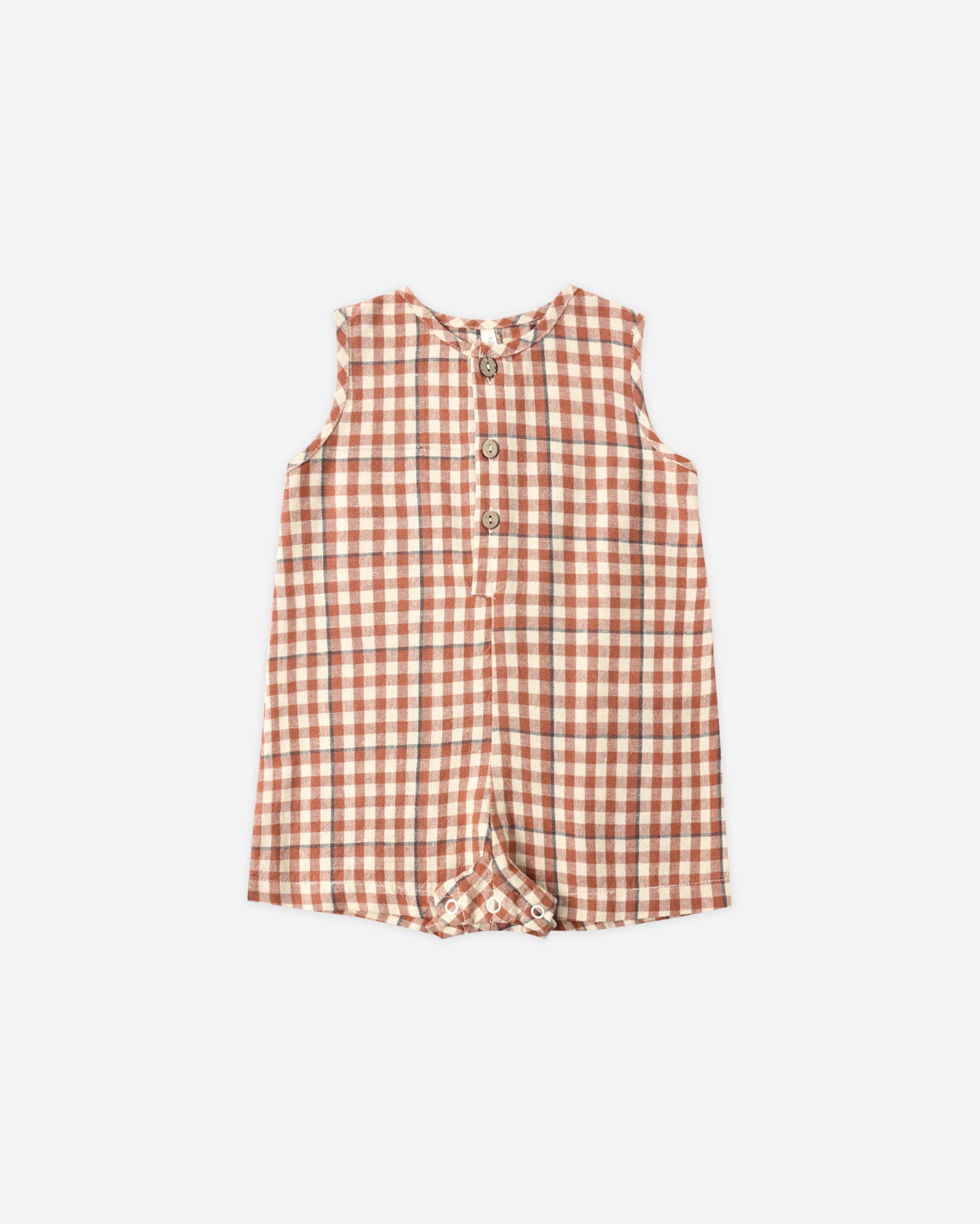 Maverick Romper Poppy Gingham - Rylee + Cru | Kids Clothes | Trendy Baby Clothes | Modern Infant Outfits |