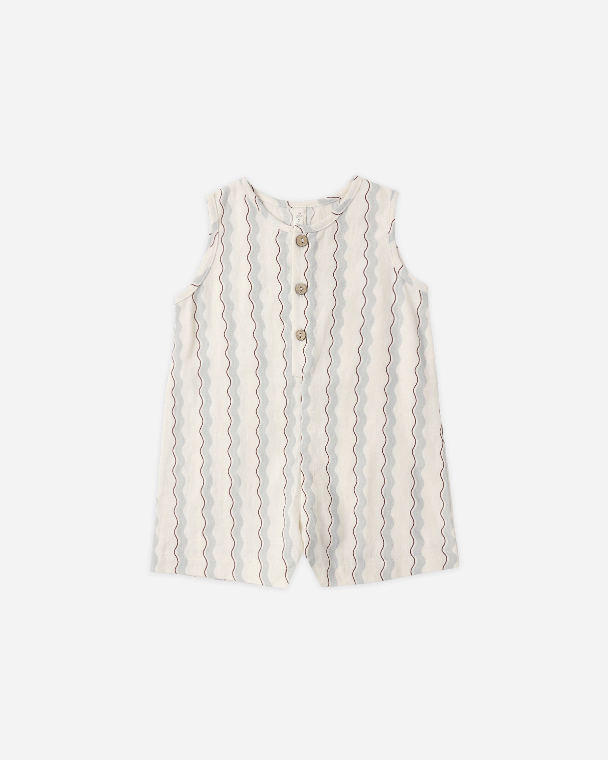 Maverick Romper Wave Stripe - Rylee + Cru | Kids Clothes | Trendy Baby Clothes | Modern Infant Outfits |