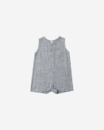 Maverick Romper Marine Gingham – Rylee + Cru