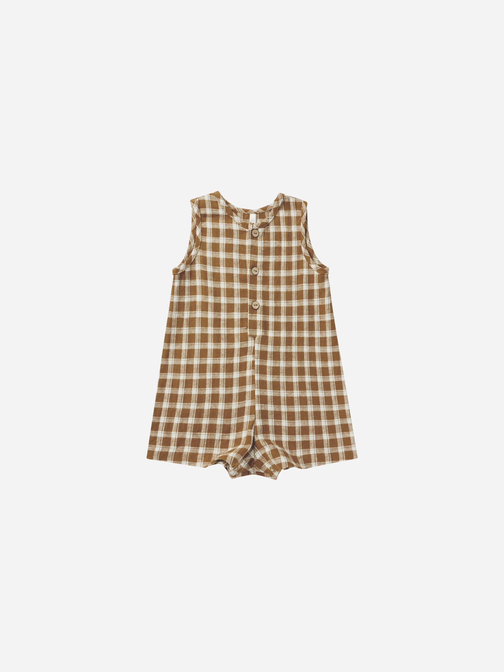 Maverick Romper || Saddle Plaid - Rylee + Cru | Kids Clothes | Trendy Baby Clothes | Modern Infant Outfits |