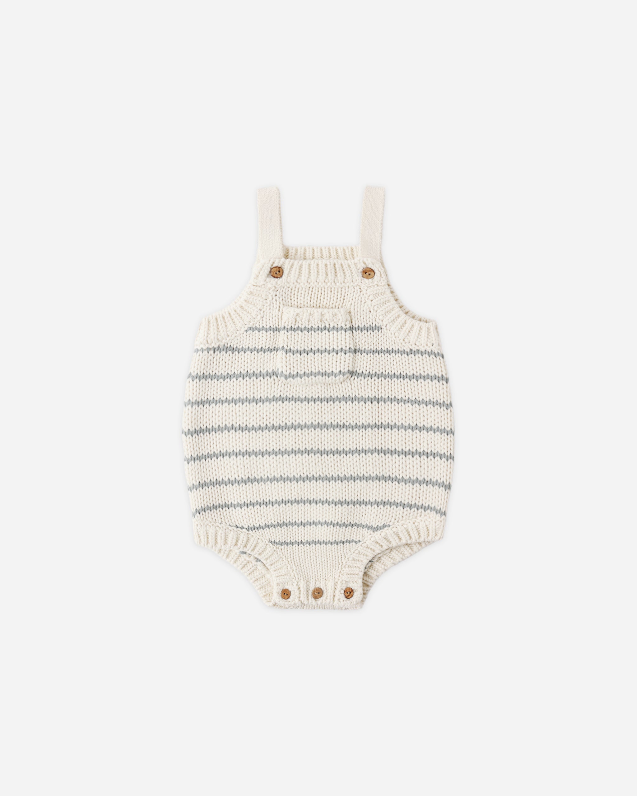 Ashton Knit Romper Sea Green Stripe - Rylee + Cru | Kids Clothes | Trendy Baby Clothes | Modern Infant Outfits |