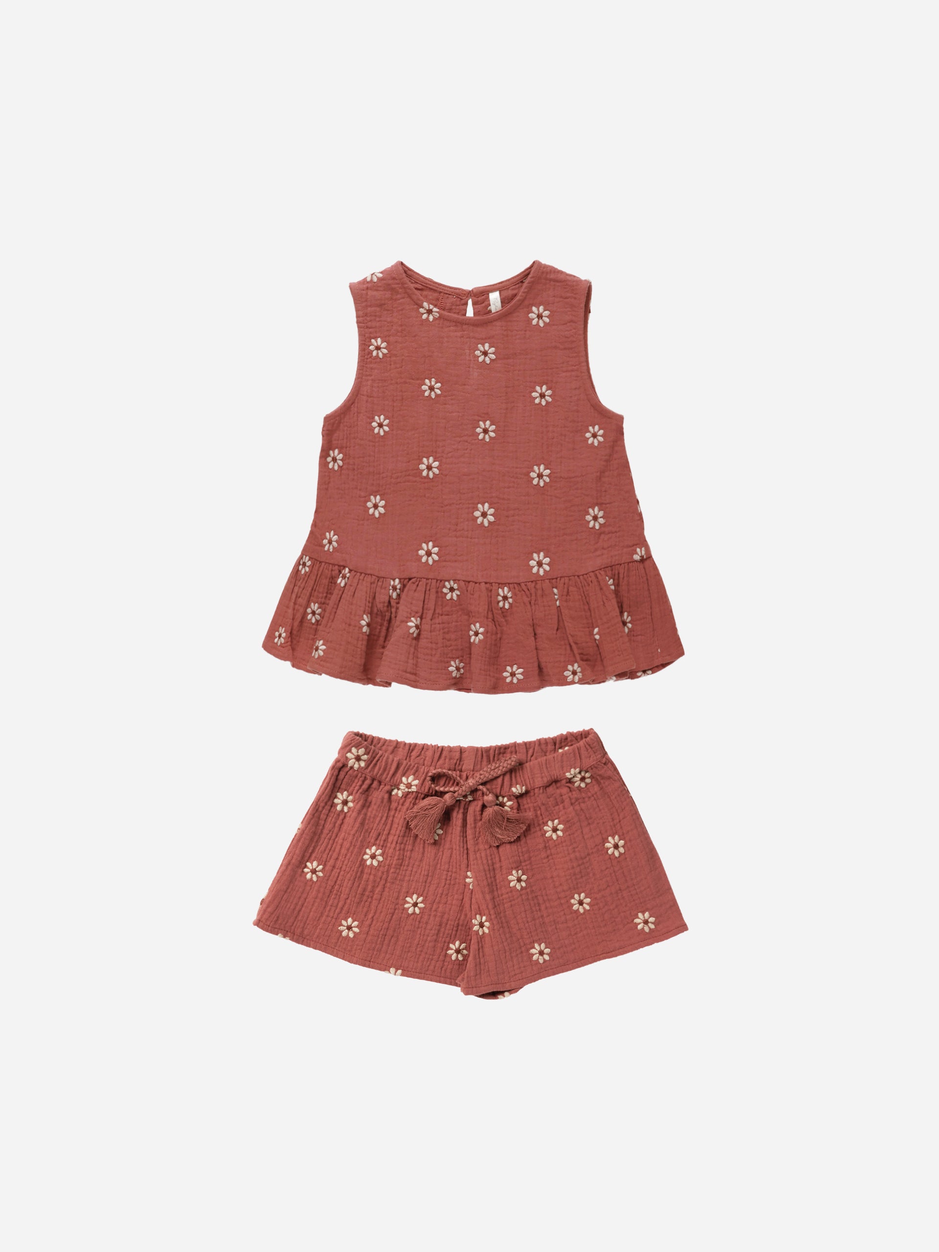Carrie Set || Embroidered Daisy - Rylee + Cru | Kids Clothes | Trendy Baby Clothes | Modern Infant Outfits |