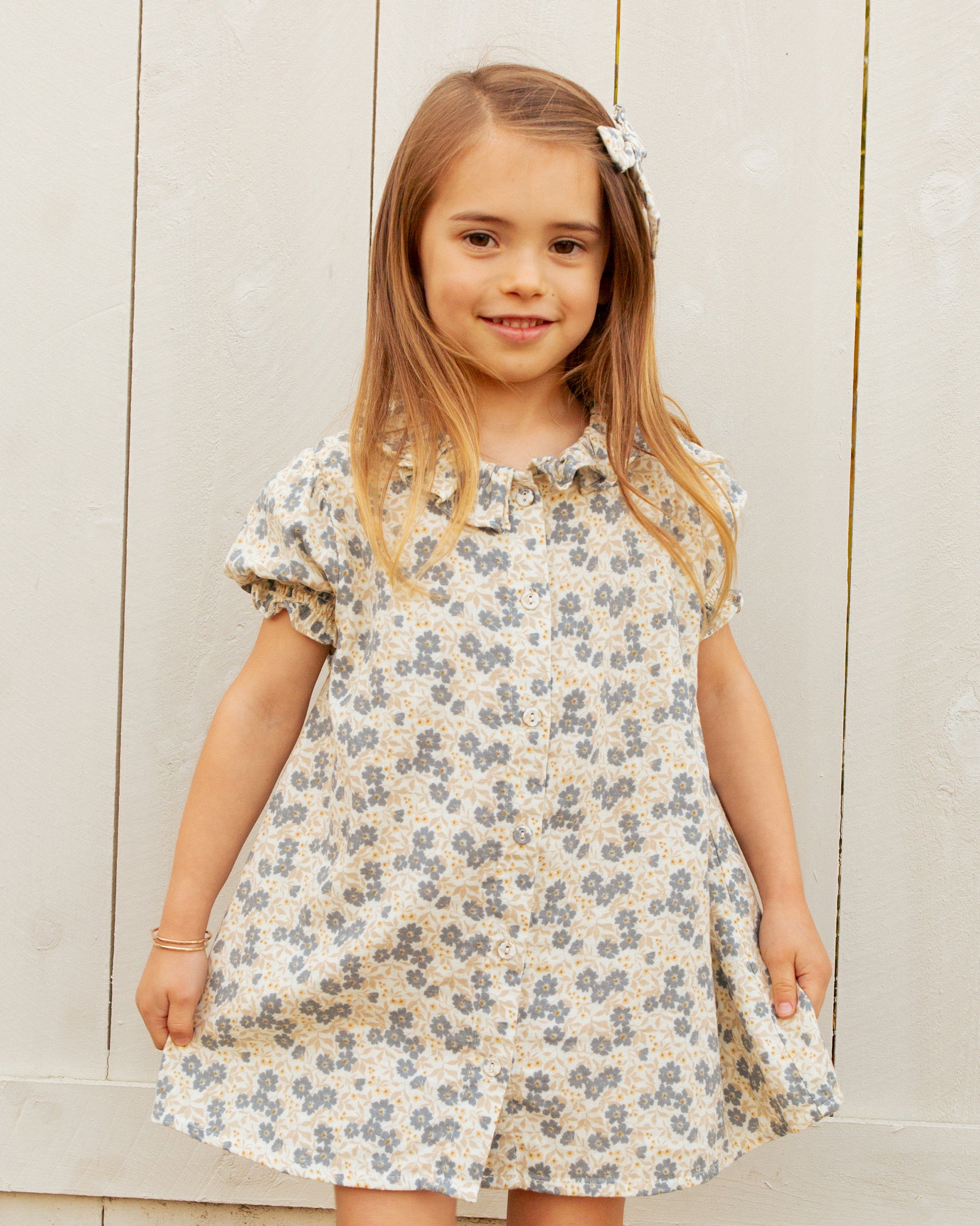 Avalon Dress || Blue Ditsy - Rylee + Cru | Kids Clothes | Trendy Baby Clothes | Modern Infant Outfits |