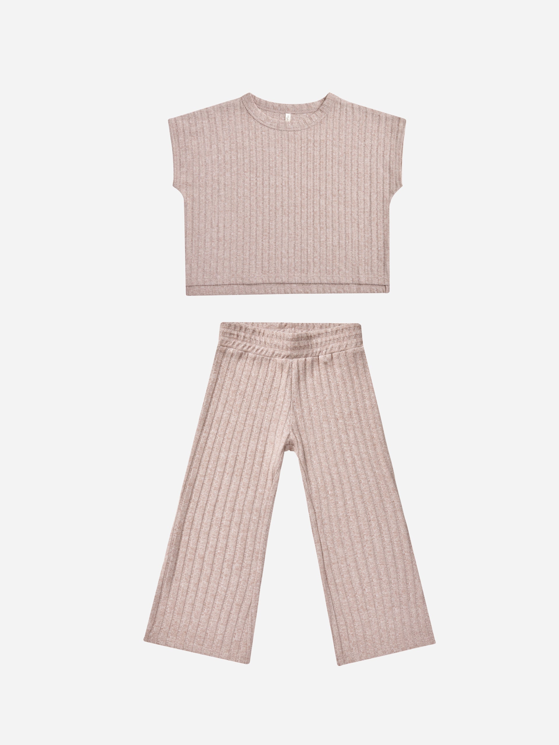 Cozy Rib Knit Set || Heathered Mauve - Rylee + Cru | Kids Clothes | Trendy Baby Clothes | Modern Infant Outfits |
