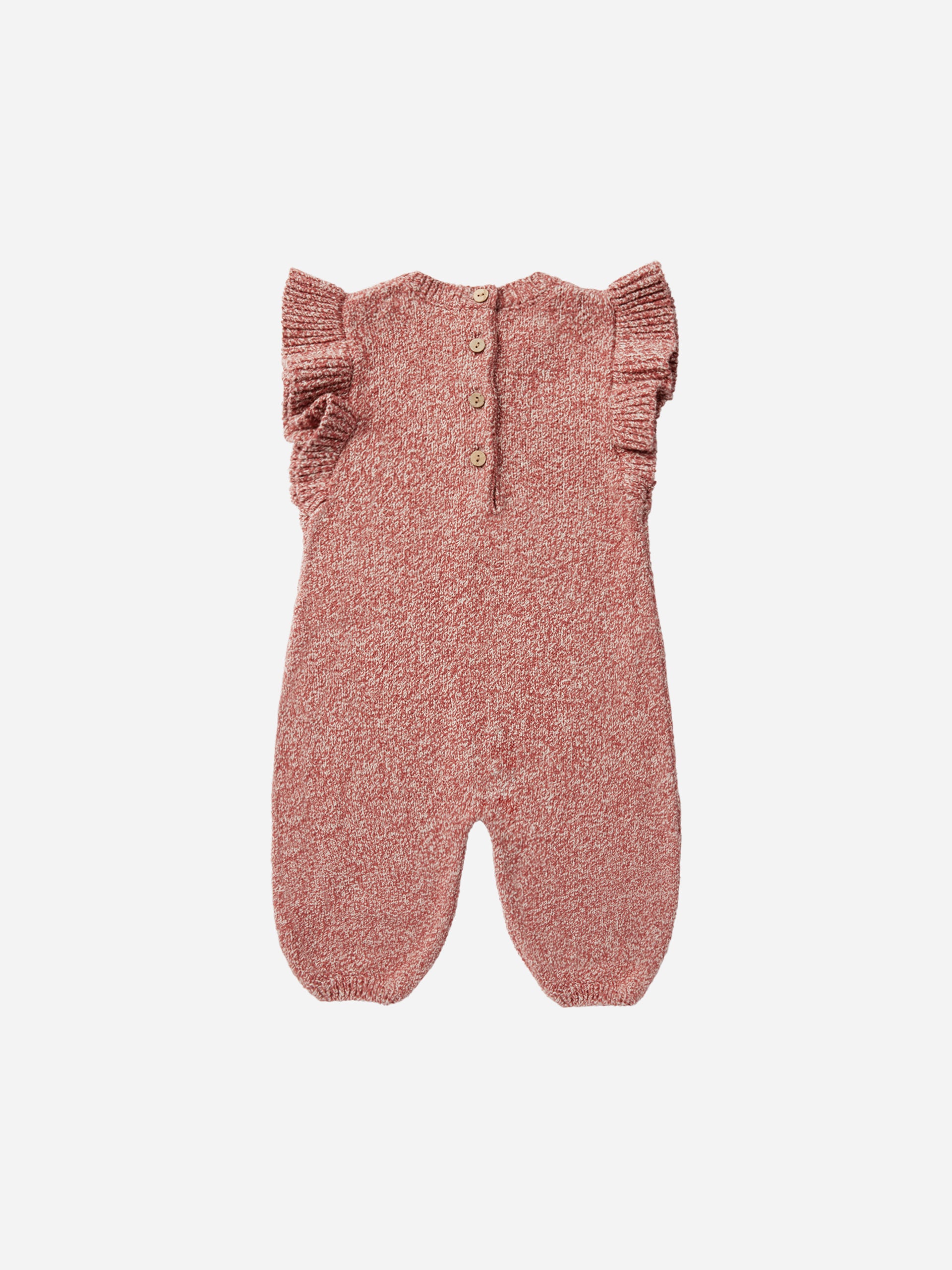 Stella Knit Jumpsuit || Heathered Strawberry - Rylee + Cru | Kids Clothes | Trendy Baby Clothes | Modern Infant Outfits |