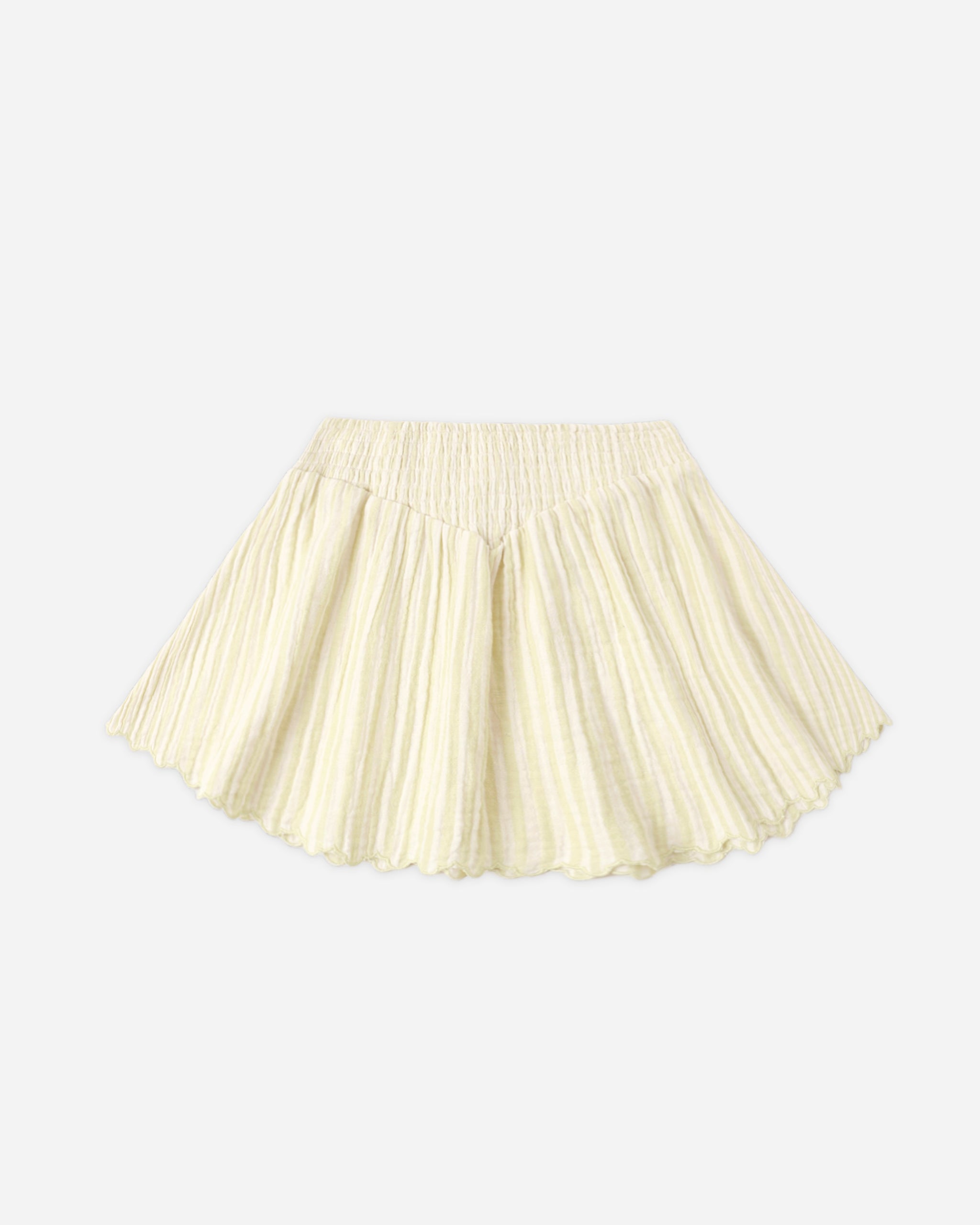 Smocked V Mini Skirt Citron Stripe – Rylee + Cru