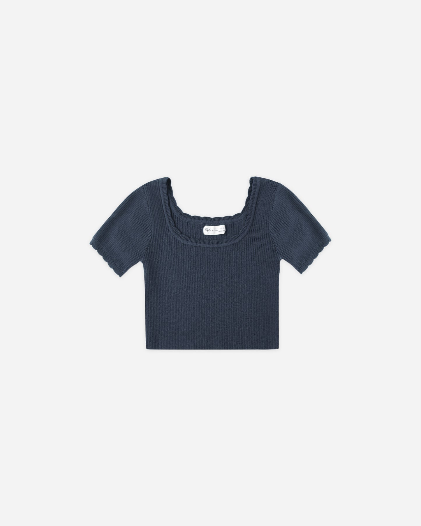 Scallop Tee || Navy - Rylee + Cru | Kids Clothes | Trendy Baby Clothes | Modern Infant Outfits |