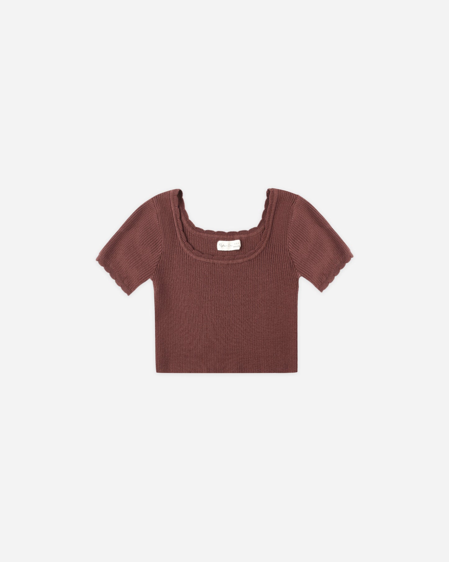 Scallop Tee || Burgundy - Rylee + Cru | Kids Clothes | Trendy Baby Clothes | Modern Infant Outfits |