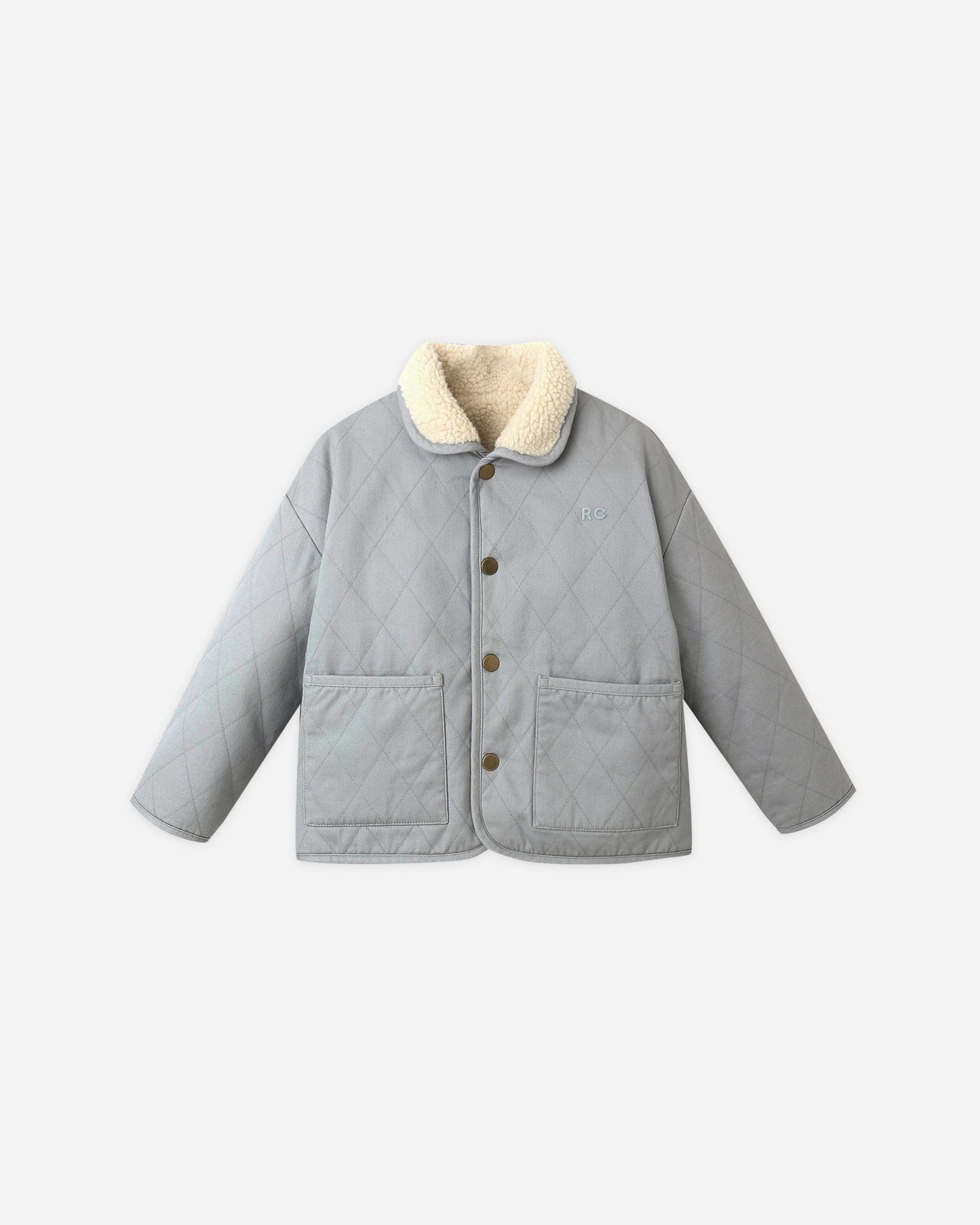 Quilted Winter Coat || Dusty Blue - Rylee + Cru | Kids Clothes | Trendy Baby Clothes | Modern Infant Outfits |