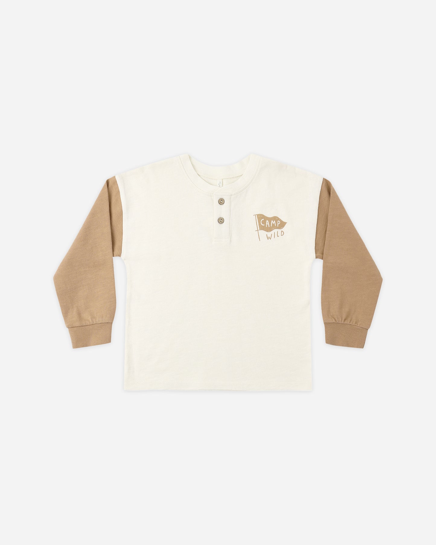 Relaxed Long Sleeve Henley Camp Wild - Rylee + Cru | Kids Clothes | Trendy Baby Clothes | Modern Infant Outfits |