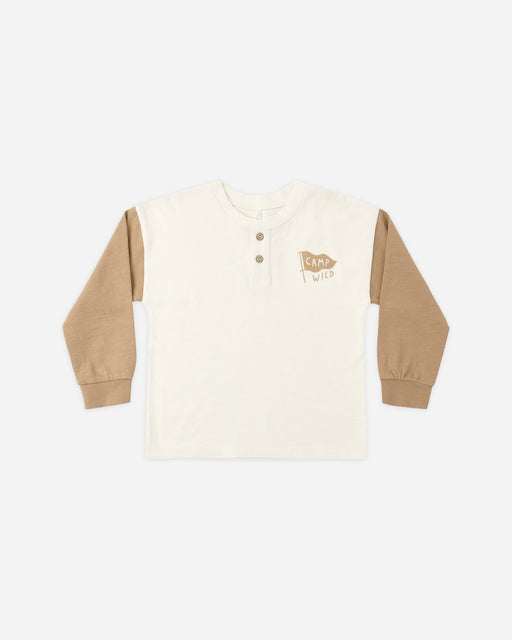 Relaxed Long Sleeve Henley Camp Wild - Rylee + Cru | Kids Clothes | Trendy Baby Clothes | Modern Infant Outfits |