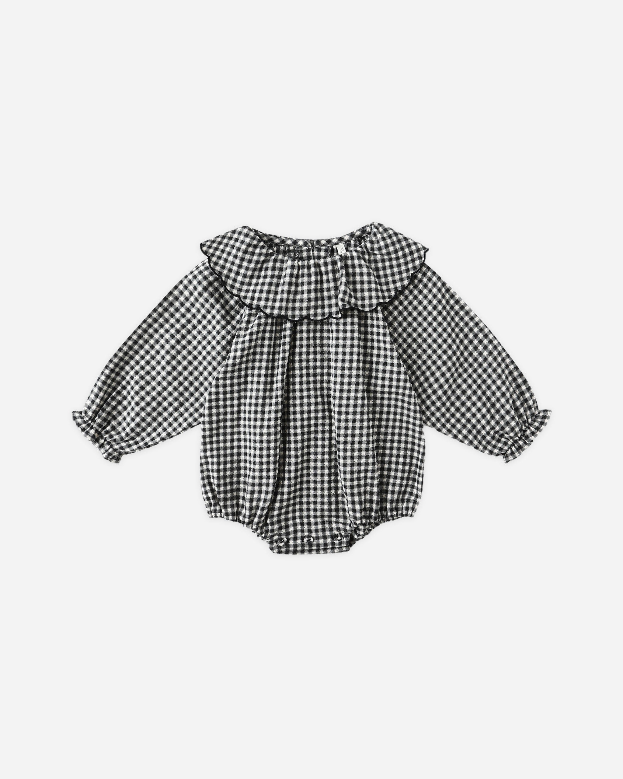 Colette Romper || Black Gingham - Rylee + Cru | Kids Clothes | Trendy Baby Clothes | Modern Infant Outfits |