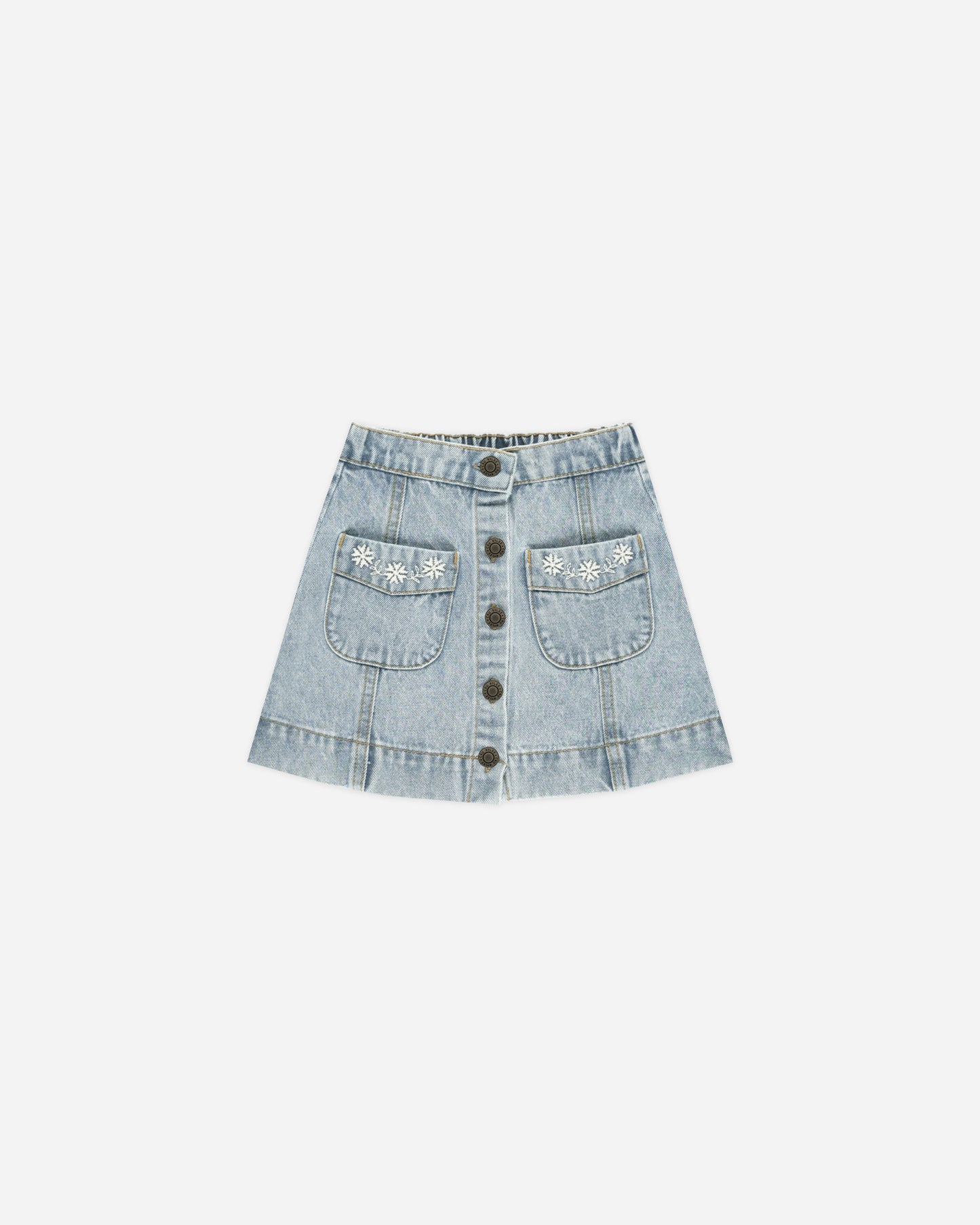 Denver Mini Skirt || Light Washed Denim