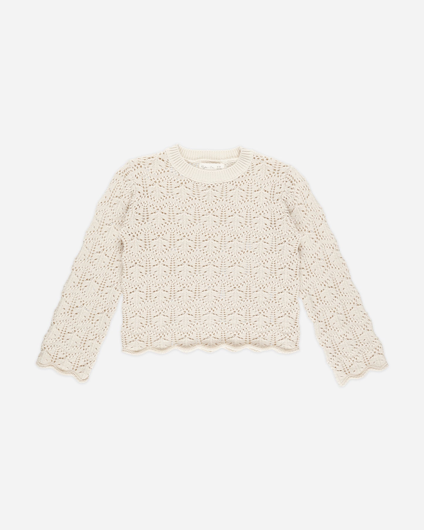 Crochet Knit Pullover || Natural