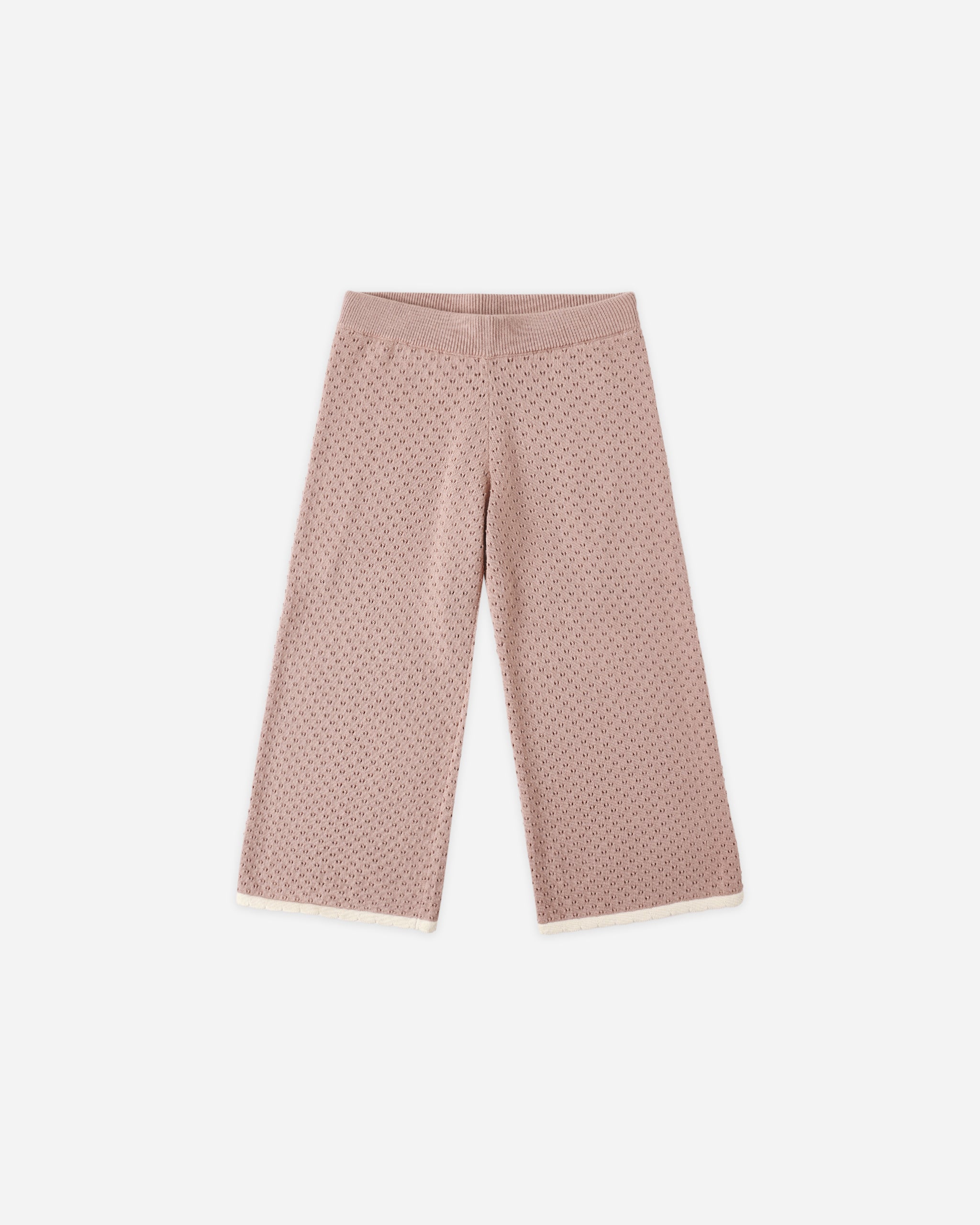 Pointelle Knit Pant Rosewood - Rylee + Cru | Kids Clothes | Trendy Baby Clothes | Modern Infant Outfits |