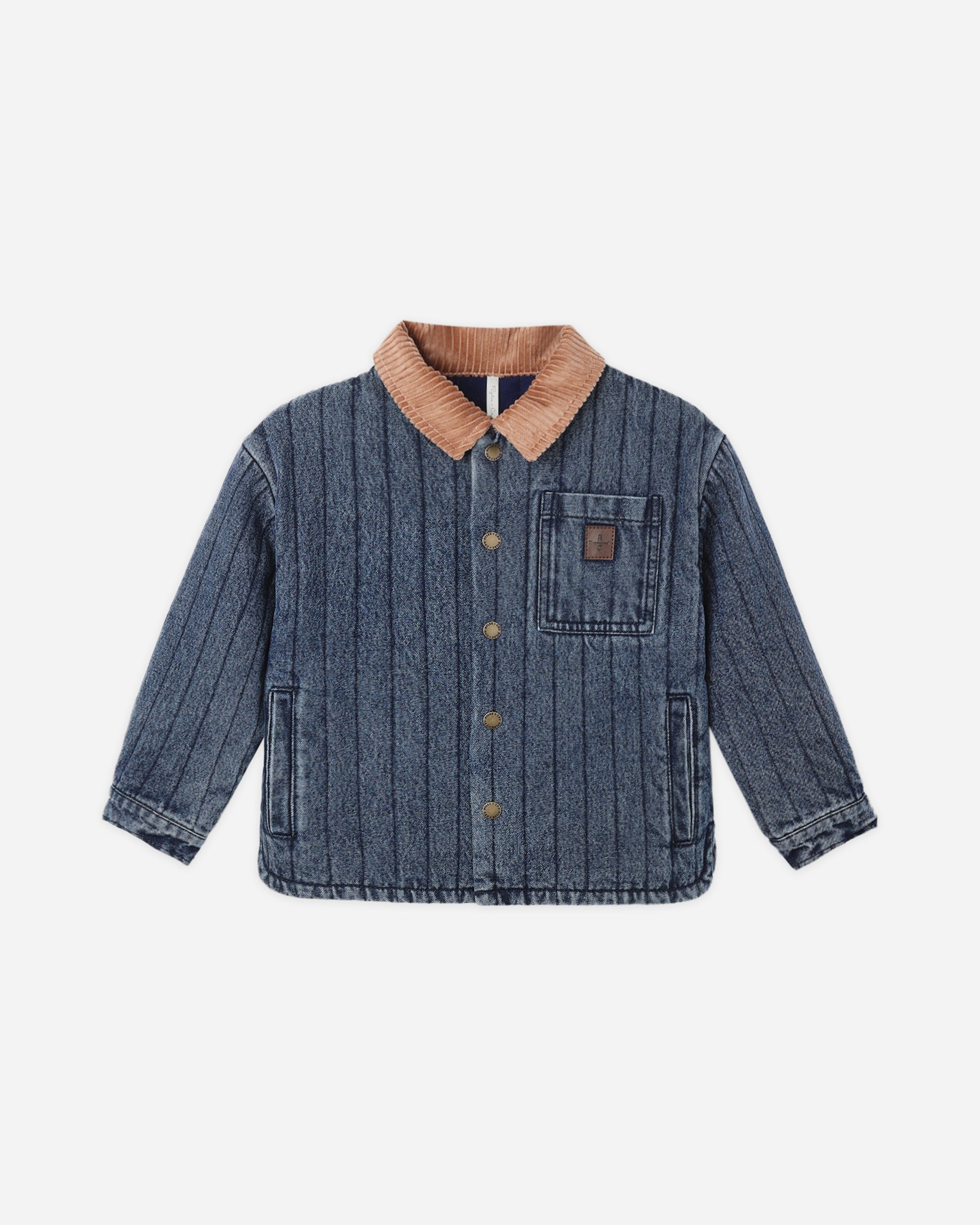 Nashville Quilted Jacket Indigo - Rylee + Cru | Kids Clothes | Trendy Baby Clothes | Modern Infant Outfits |