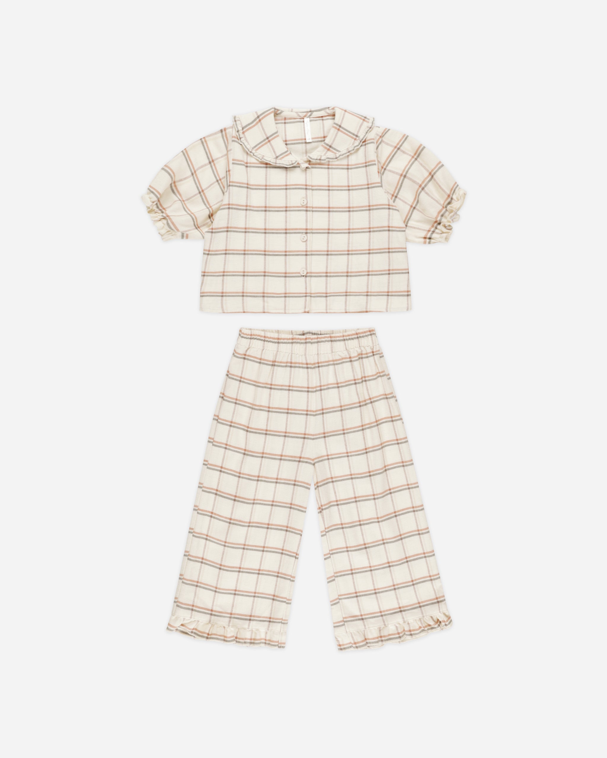 Ruffle Pajamas || Holiday Plaid