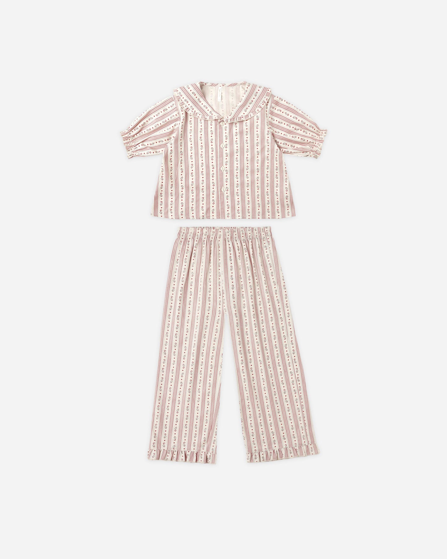 Ruffle Pajamas || Candy Cane Stripe - Rylee + Cru | Kids Clothes | Trendy Baby Clothes | Modern Infant Outfits |