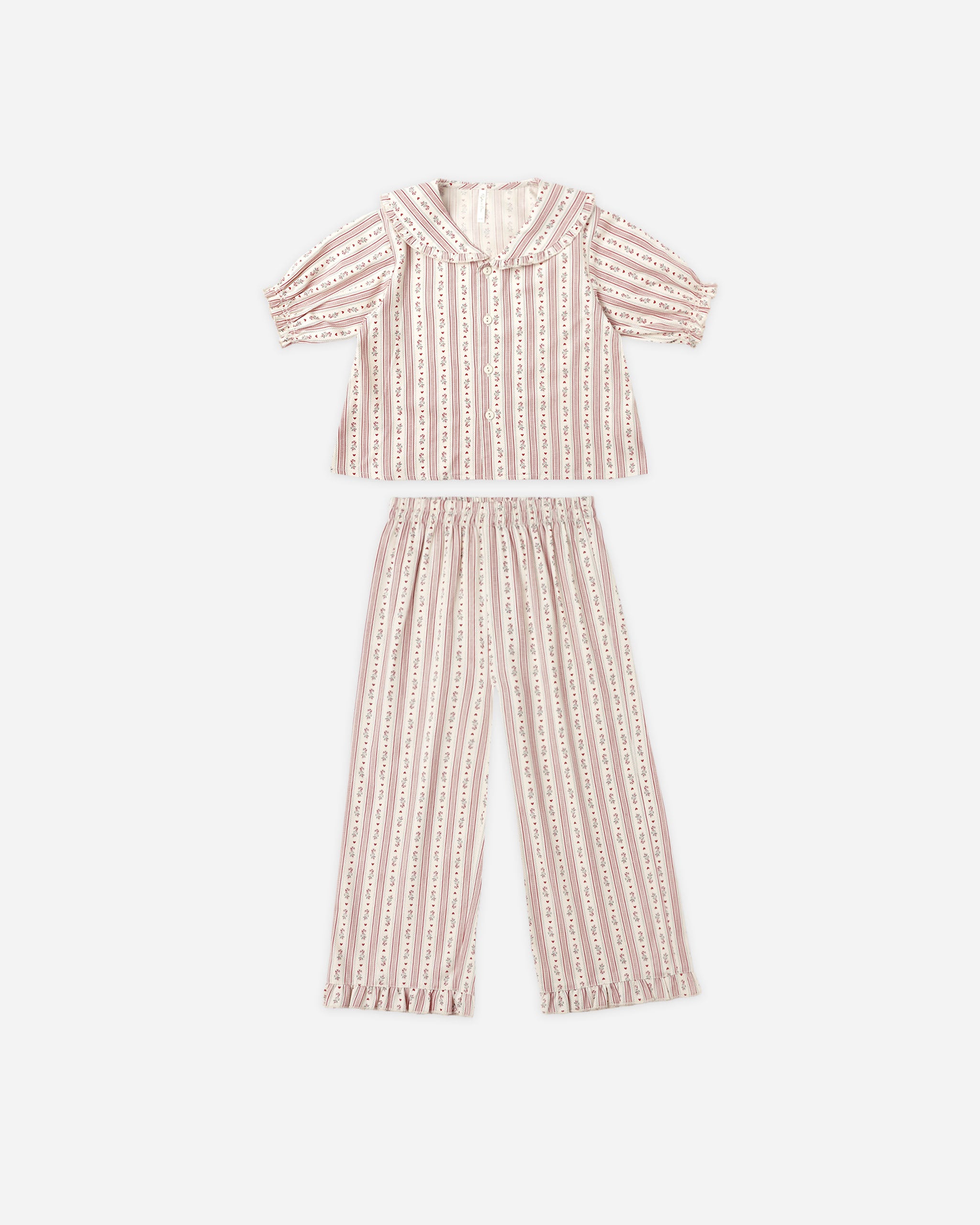 Ruffle Pajamas || Candy Cane Stripe - Rylee + Cru | Kids Clothes | Trendy Baby Clothes | Modern Infant Outfits |