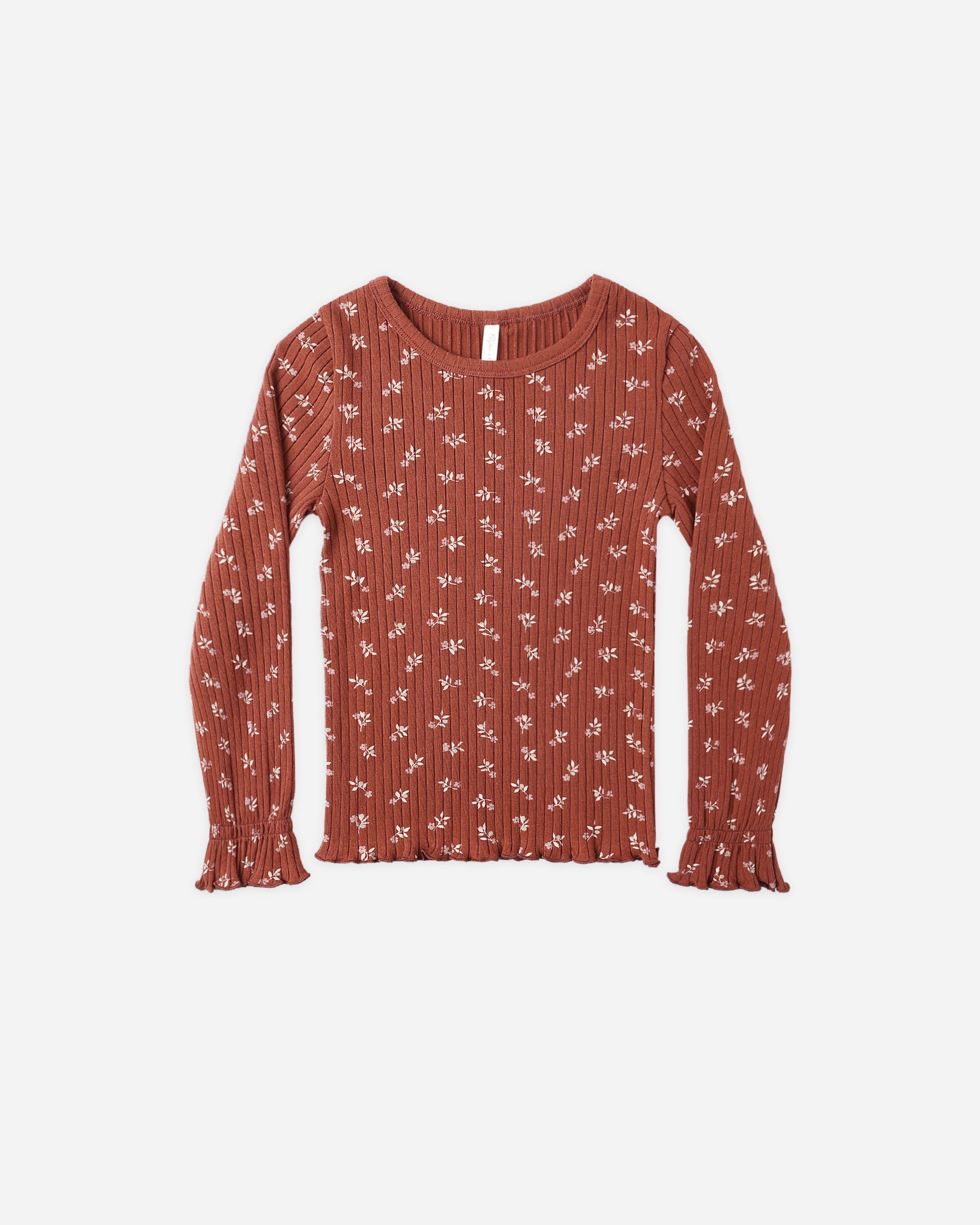 Ribbed Long Sleeve Top || Ruby Ditsy - Rylee + Cru | Kids Clothes | Trendy Baby Clothes | Modern Infant Outfits |