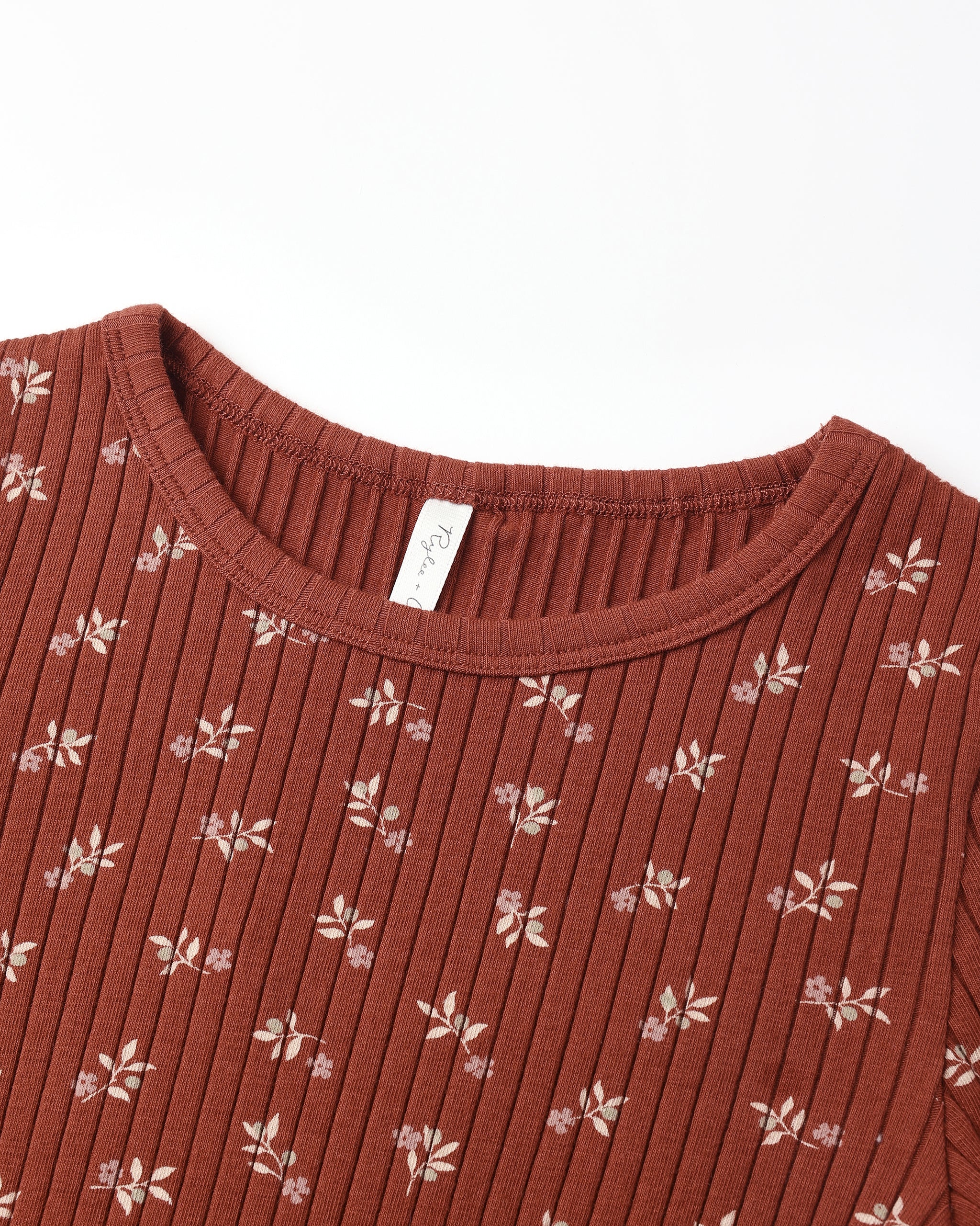 Ribbed Long Sleeve Top || Ruby Ditsy - Rylee + Cru | Kids Clothes | Trendy Baby Clothes | Modern Infant Outfits |