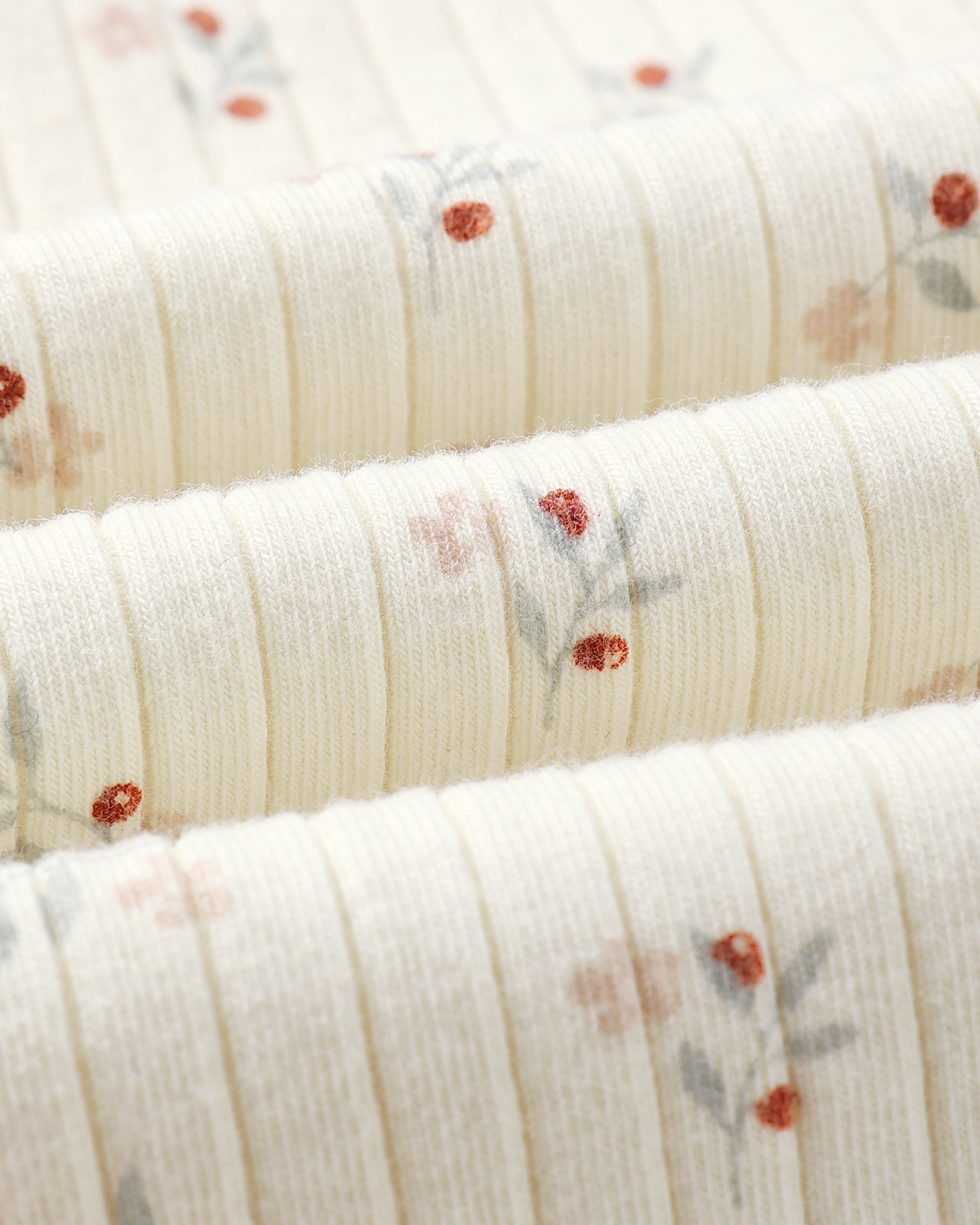 Ribbed Long Sleeve Top || Natural Ditsy - Rylee + Cru | Kids Clothes | Trendy Baby Clothes | Modern Infant Outfits |