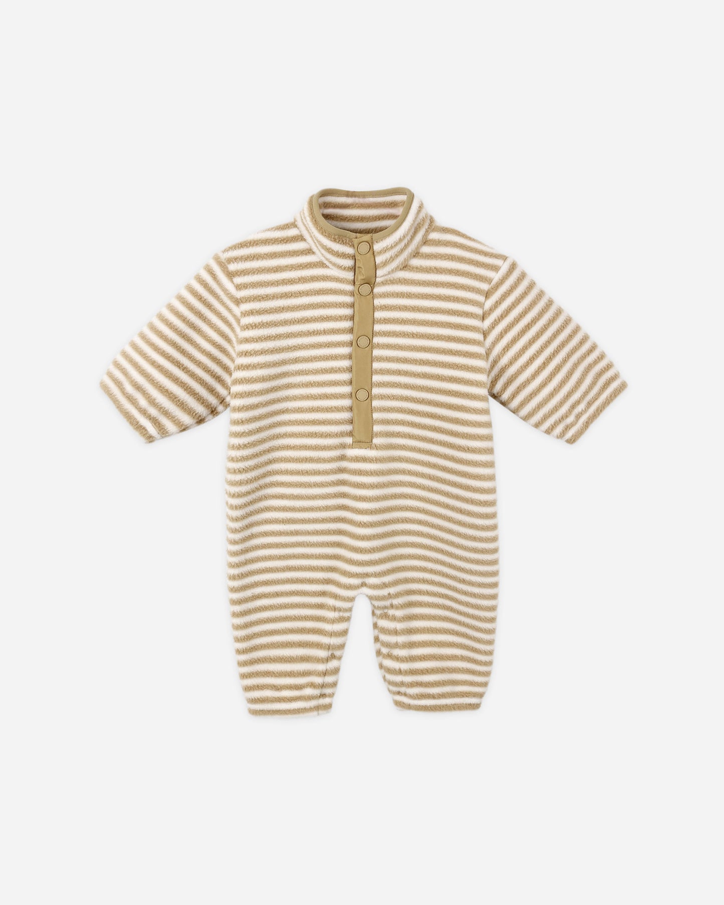 Fuzzy Winter Jumpsuit || Toffee Stripe - Rylee + Cru | Kids Clothes | Trendy Baby Clothes | Modern Infant Outfits |