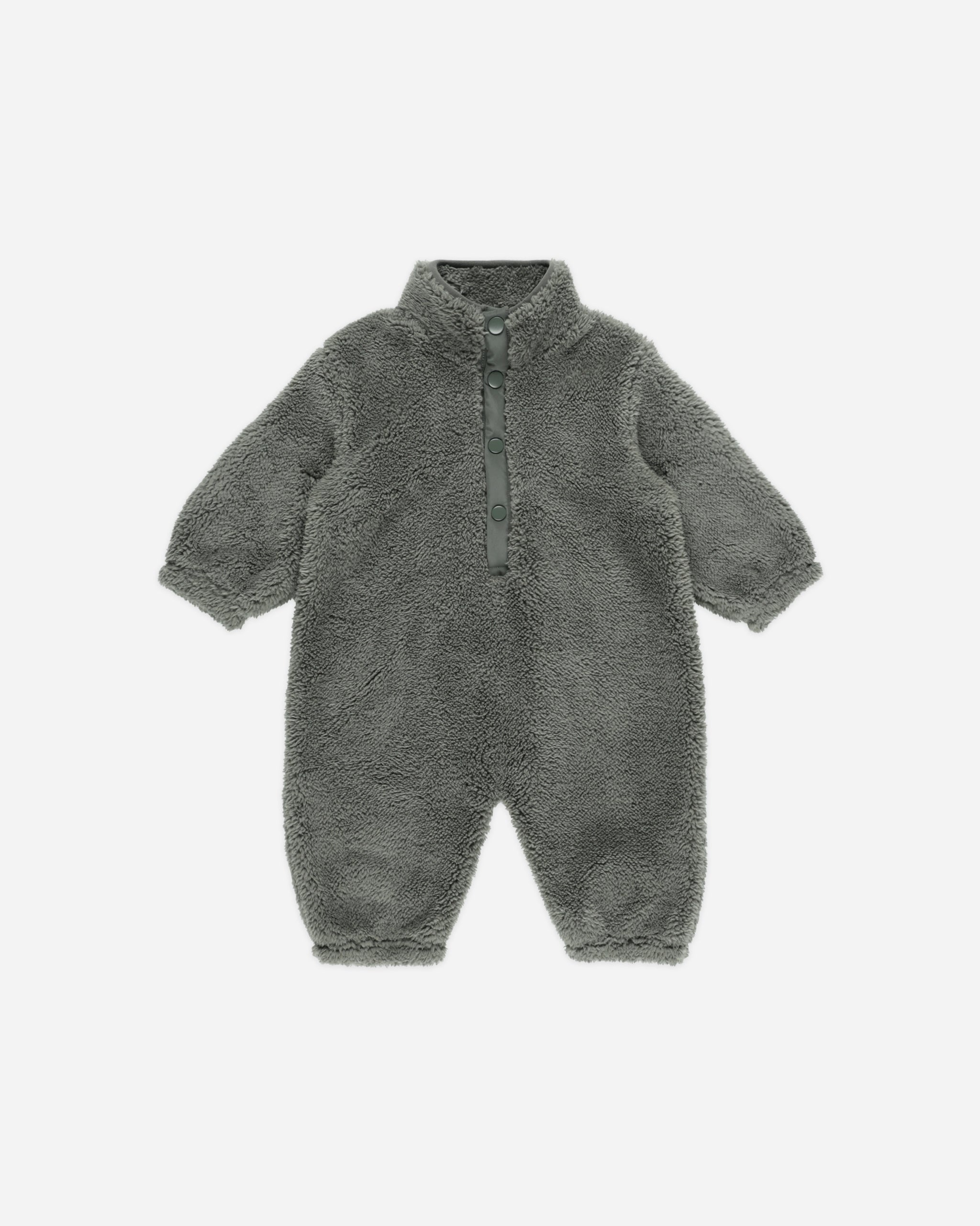 Fuzzy Winter Jumpsuit || Forest