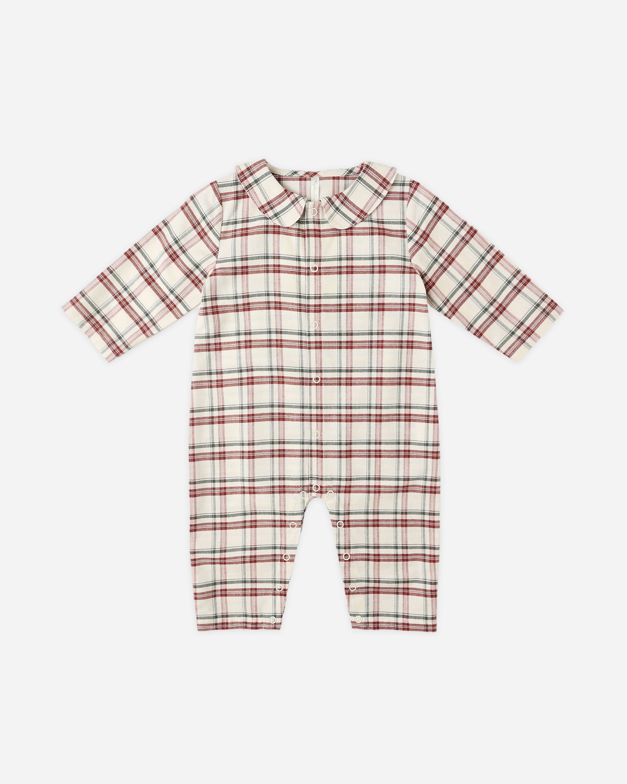 Baby Pajama Romper || Holiday Flannel - Rylee + Cru | Kids Clothes | Trendy Baby Clothes | Modern Infant Outfits |