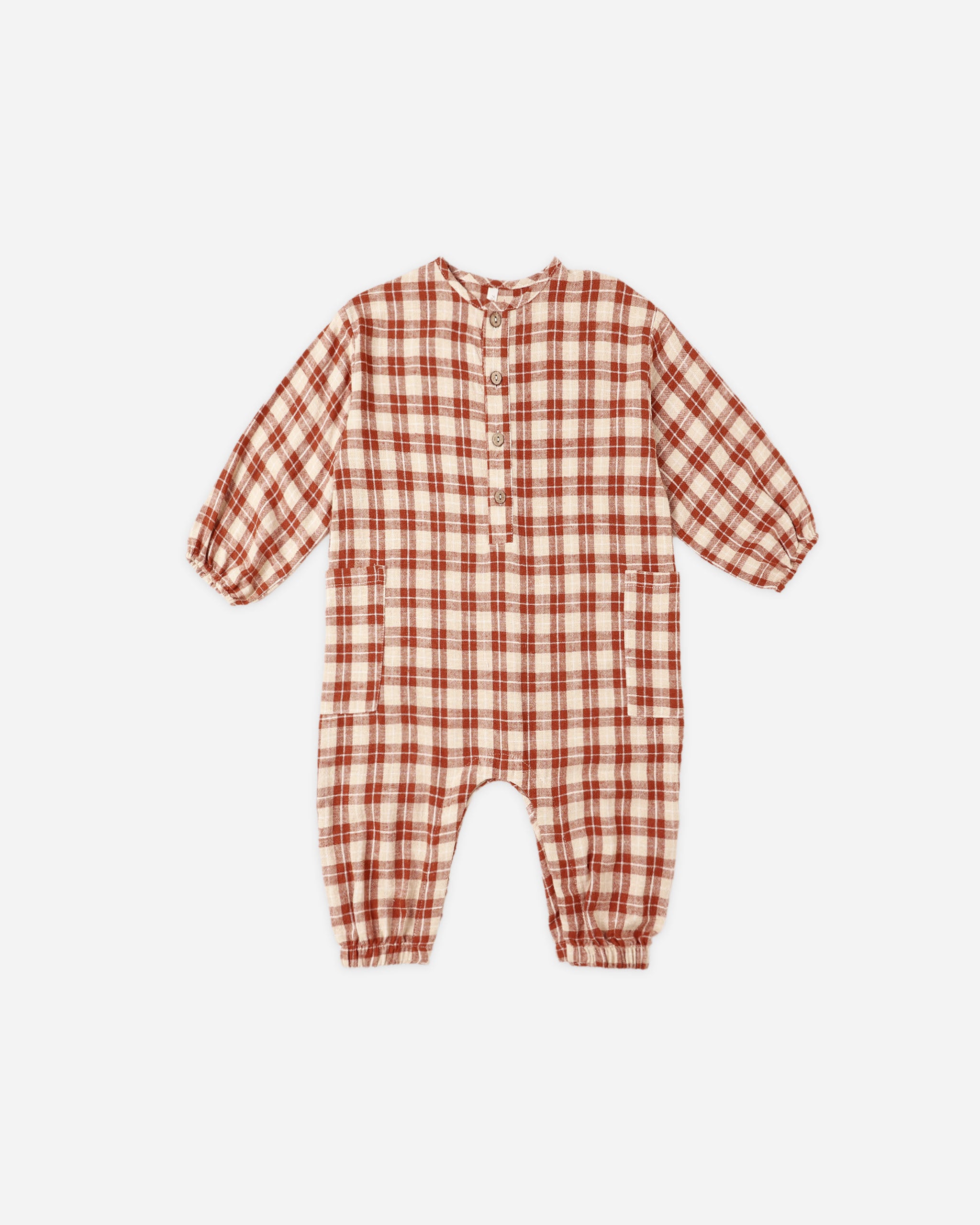 Relaxed Woven Jumpsuit || Red Plaid - Rylee + Cru | Kids Clothes | Trendy Baby Clothes | Modern Infant Outfits |
