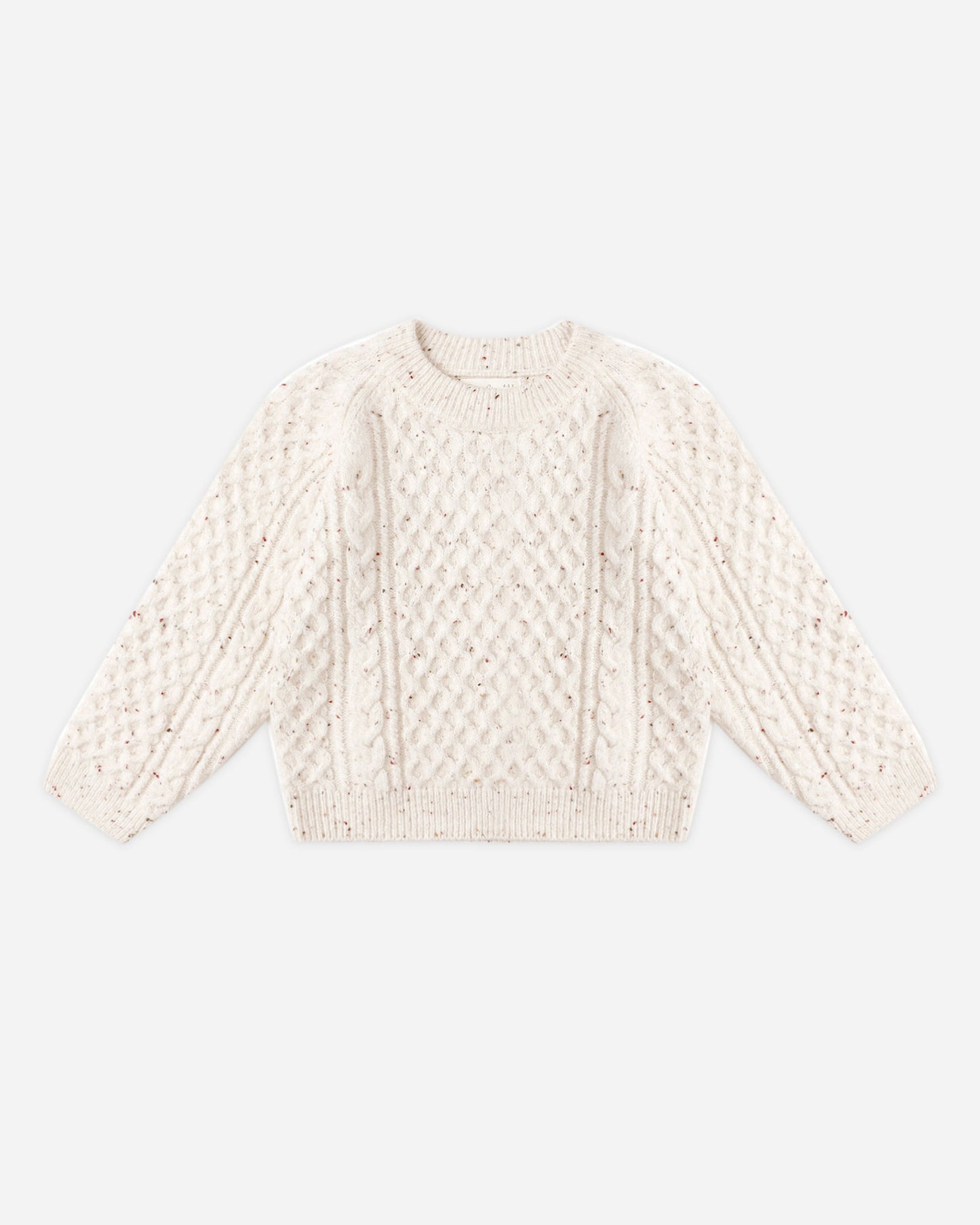 Cable Knit Sweater || Natural Speckled - Rylee + Cru | Kids Clothes | Trendy Baby Clothes | Modern Infant Outfits |