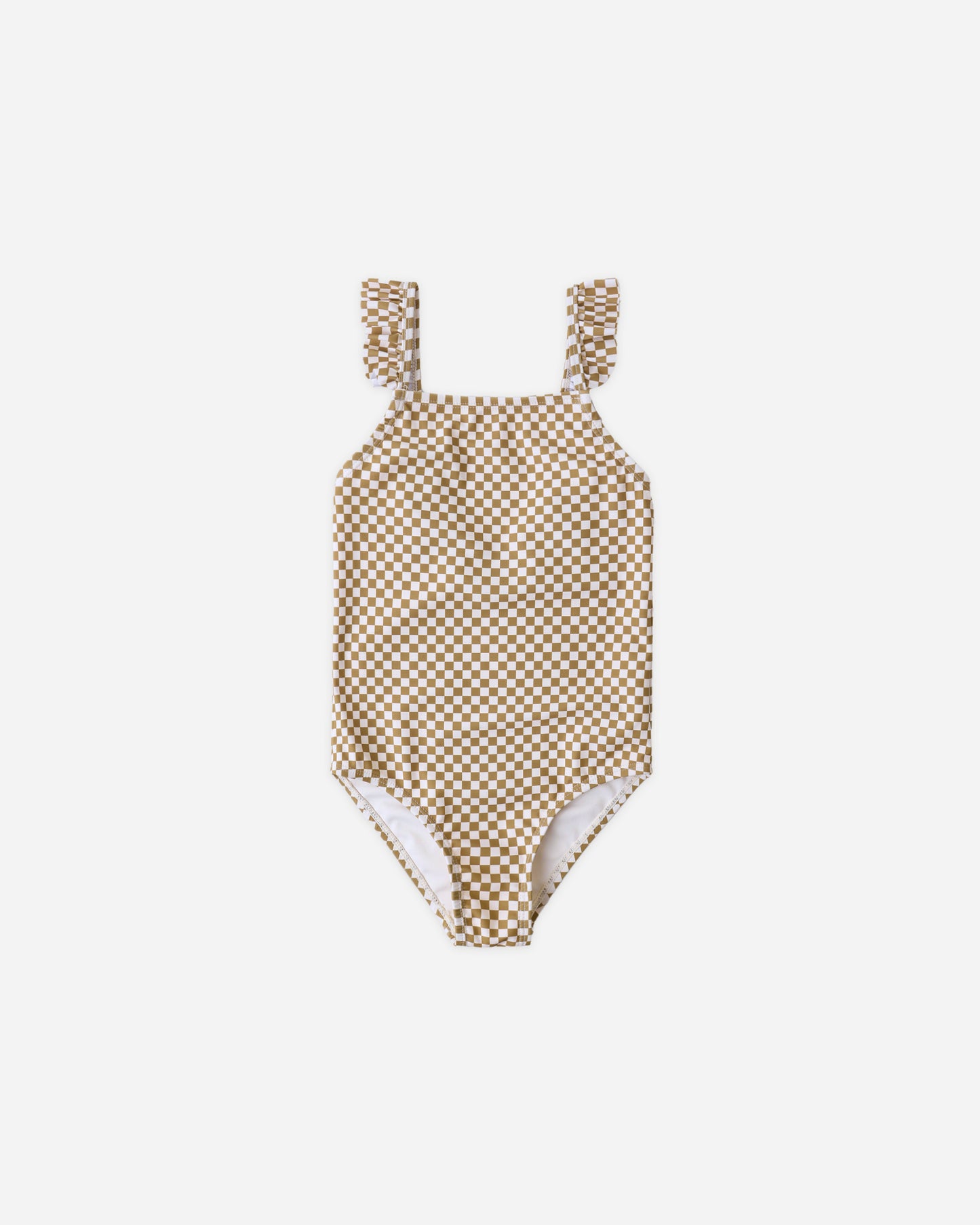 Positano One-Piece Ocre Check - Rylee + Cru | Kids Clothes | Trendy Baby Clothes | Modern Infant Outfits |