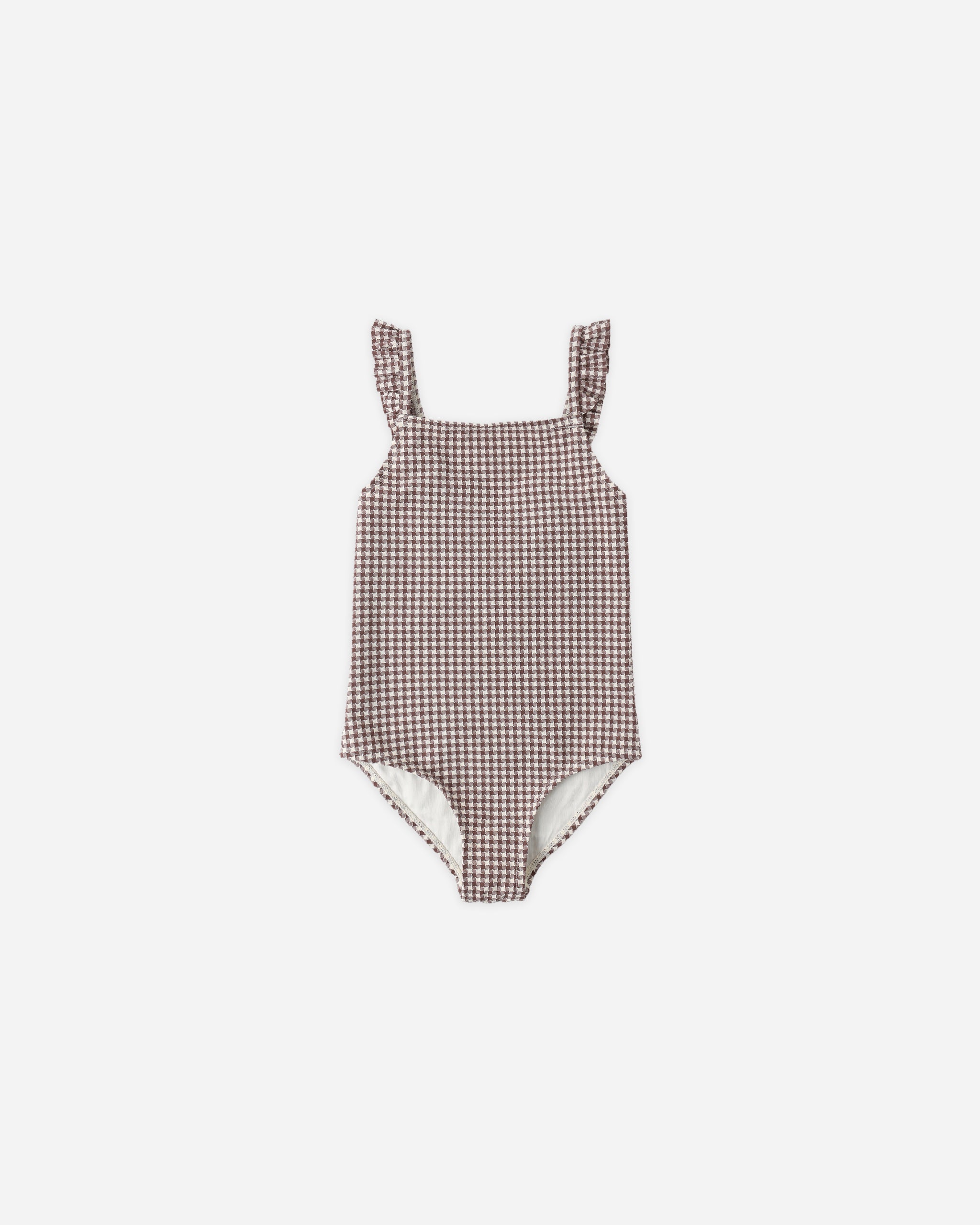 Positano One-Piece Chocolate Houndstooth