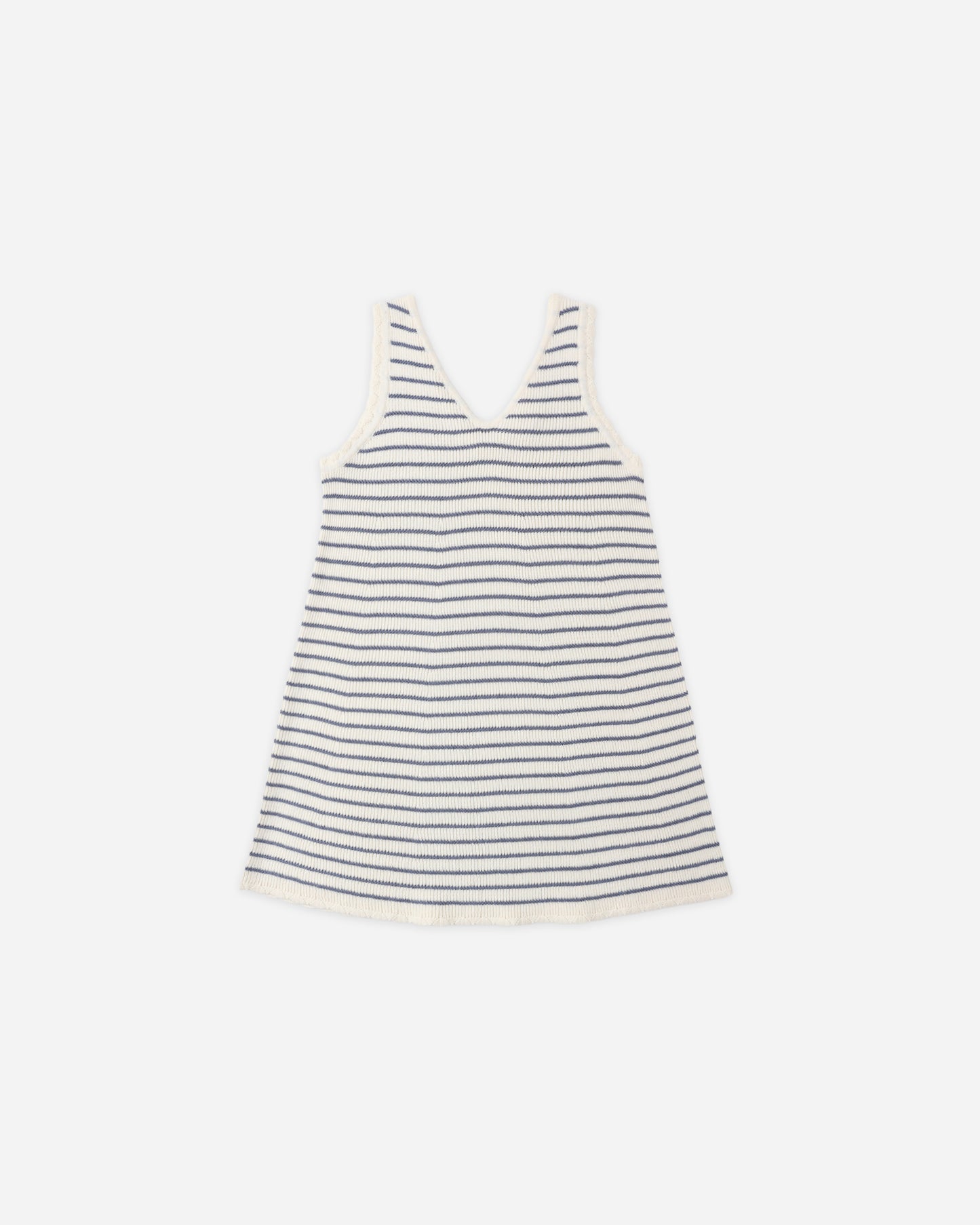 Crochet Tank Mini Dress Marine Stripe