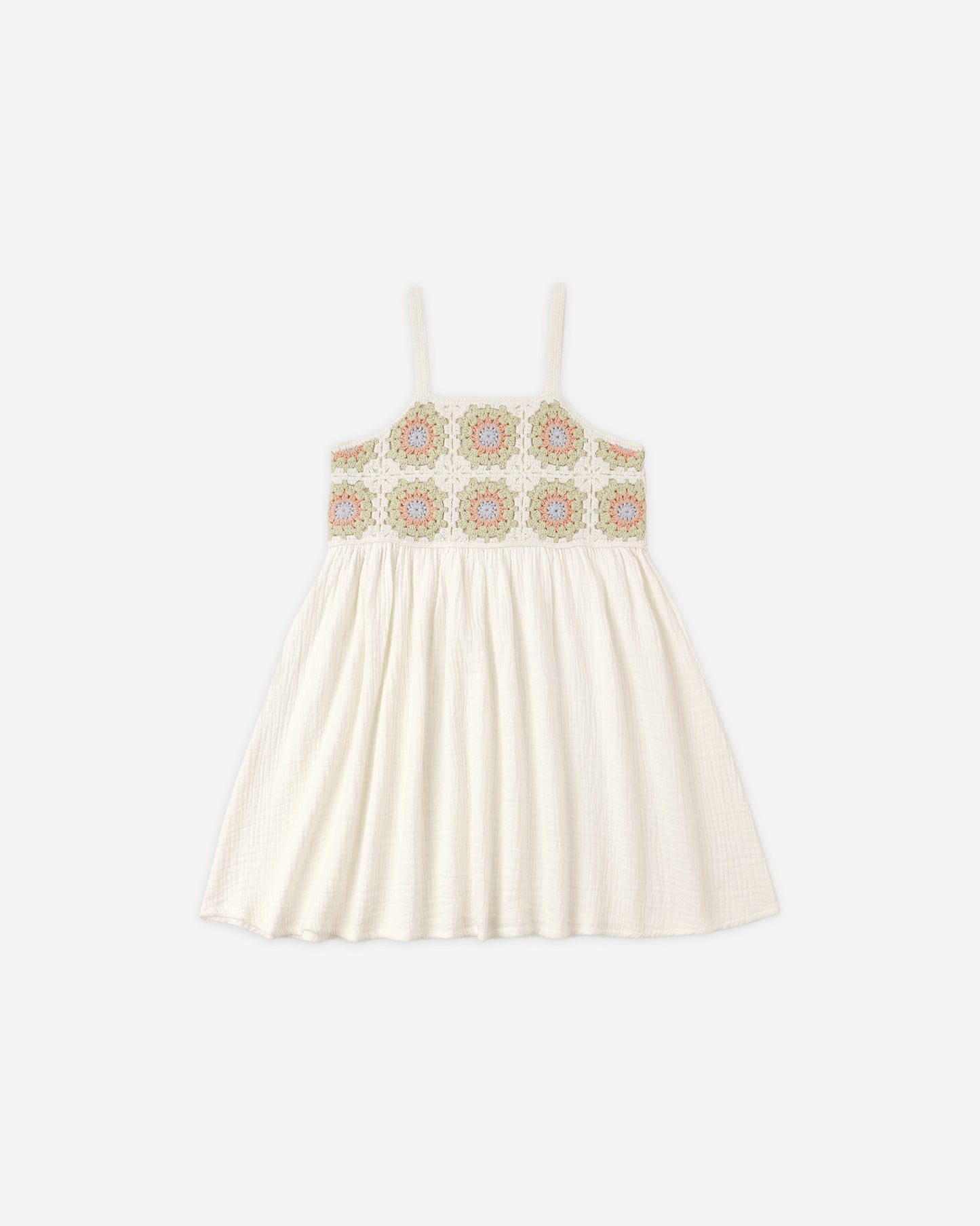 Crochet Sundress Citron Daisy Check - Rylee + Cru | Kids Clothes | Trendy Baby Clothes | Modern Infant Outfits |