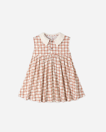 Collared Babydoll Dress Cherry Check 18-24m