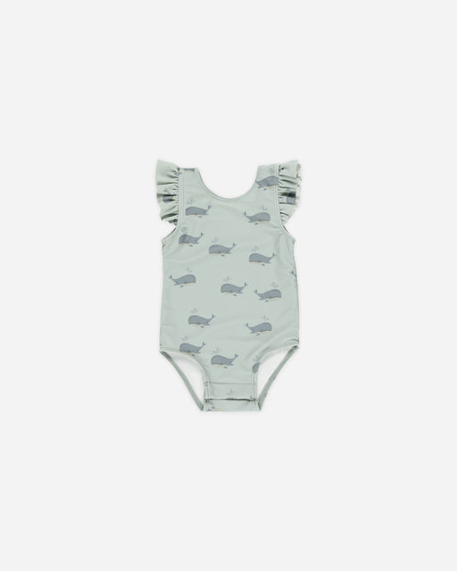 Scoop Back Onepiece || Whales - Rylee + Cru | Kids Clothes | Trendy Baby Clothes | Modern Infant Outfits |