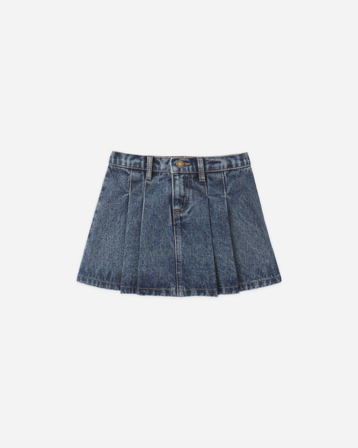 Pleated Denim Skirt Indigo - Rylee + Cru | Kids Clothes | Trendy Baby Clothes | Modern Infant Outfits |