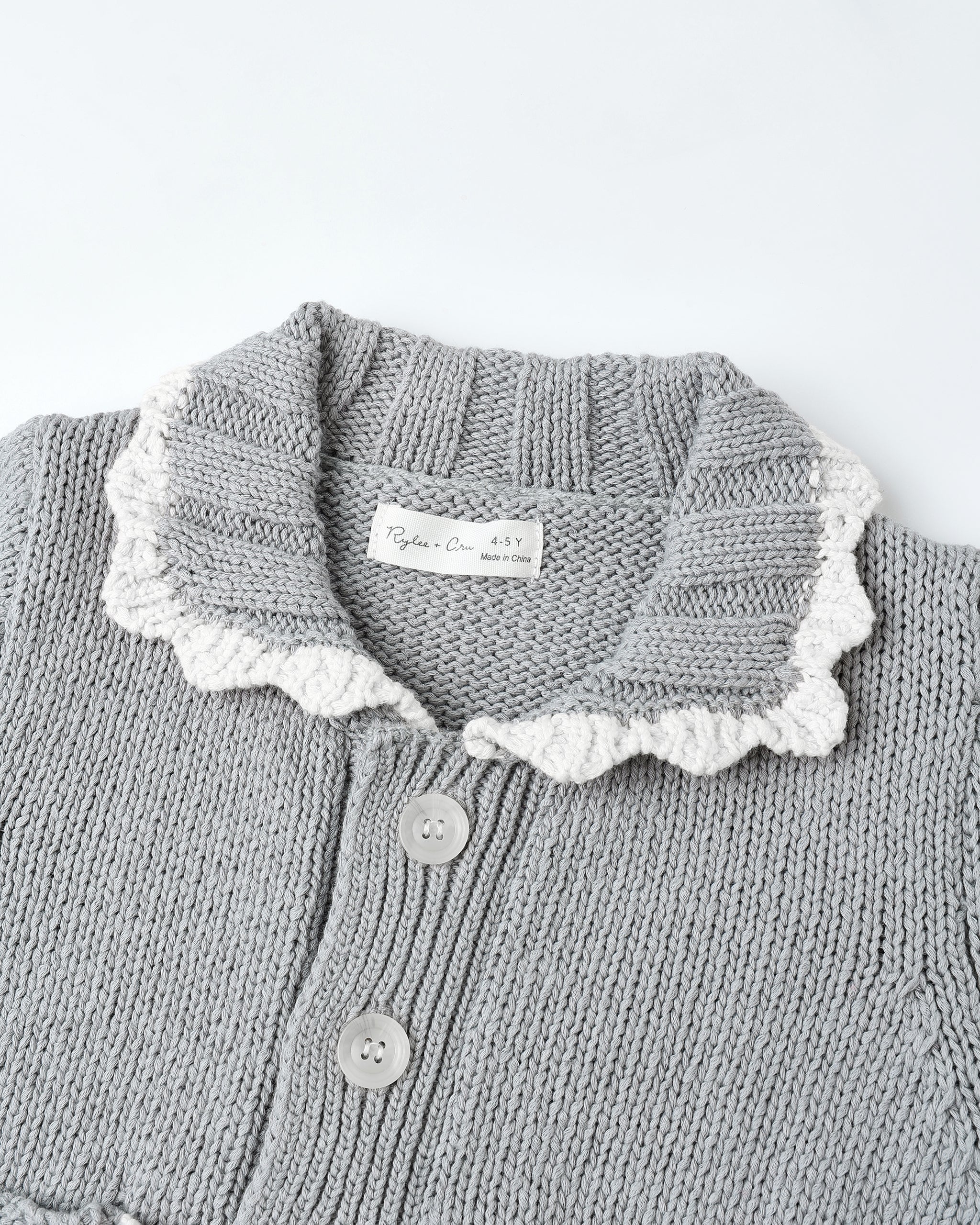 Scallop Cardigan || Dusty Blue - Rylee + Cru | Kids Clothes | Trendy Baby Clothes | Modern Infant Outfits |