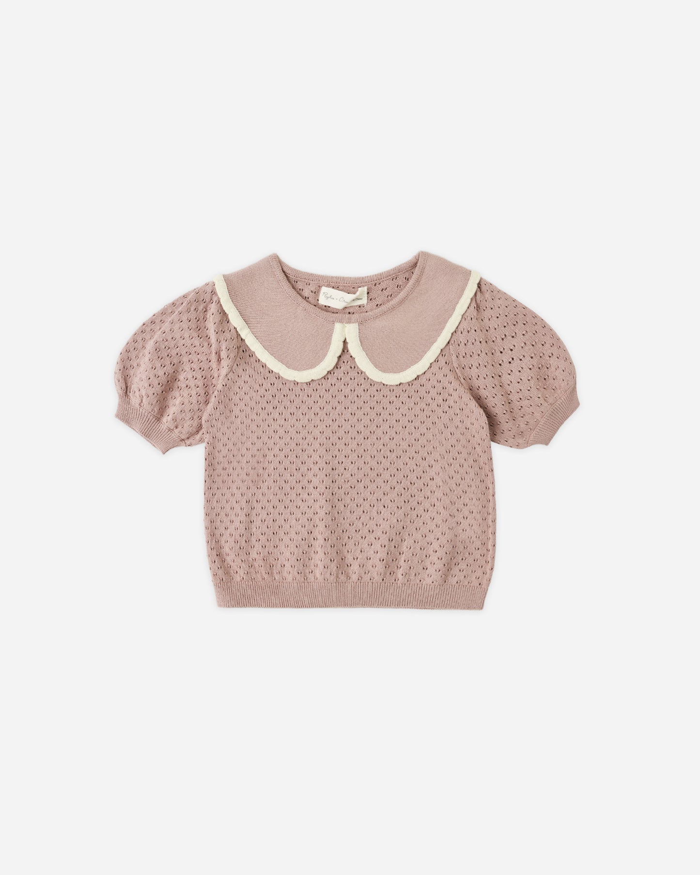 Pointelle Collared Top Rosewood - Rylee + Cru | Kids Clothes | Trendy Baby Clothes | Modern Infant Outfits |