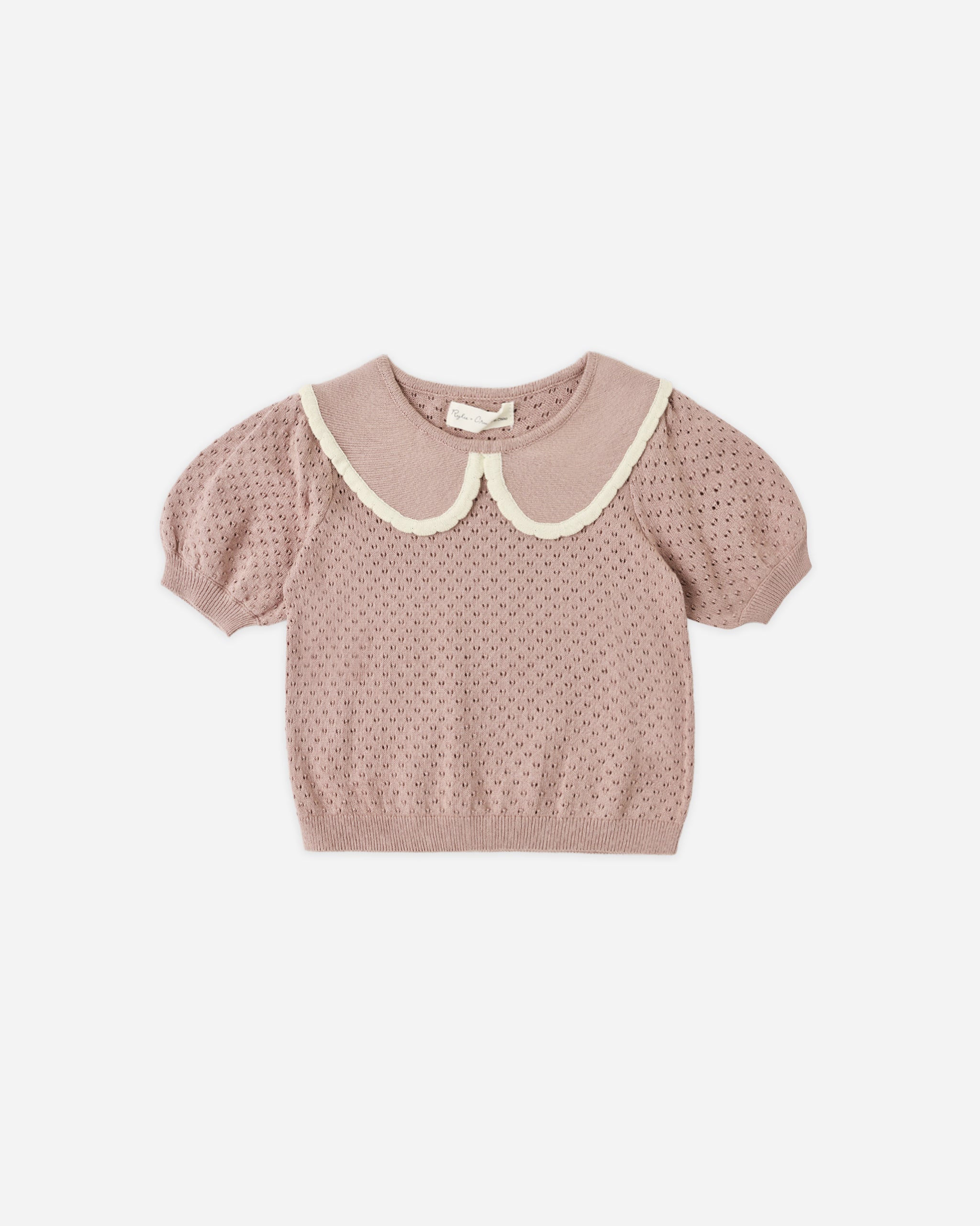 Pointelle Collared Top Rosewood - Rylee + Cru | Kids Clothes | Trendy Baby Clothes | Modern Infant Outfits |