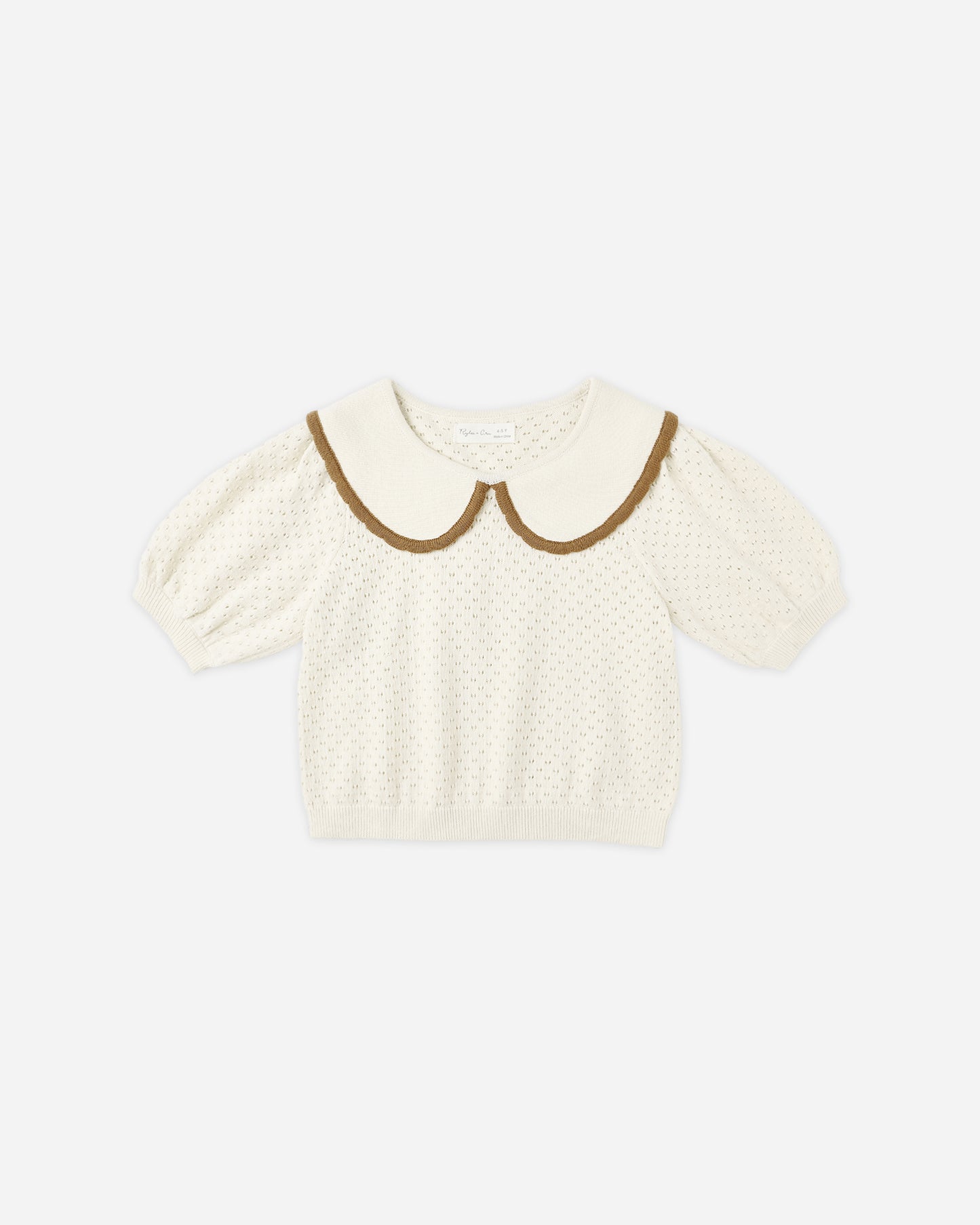 Pointelle Collared Top || Natural - Rylee + Cru | Kids Clothes | Trendy Baby Clothes | Modern Infant Outfits |