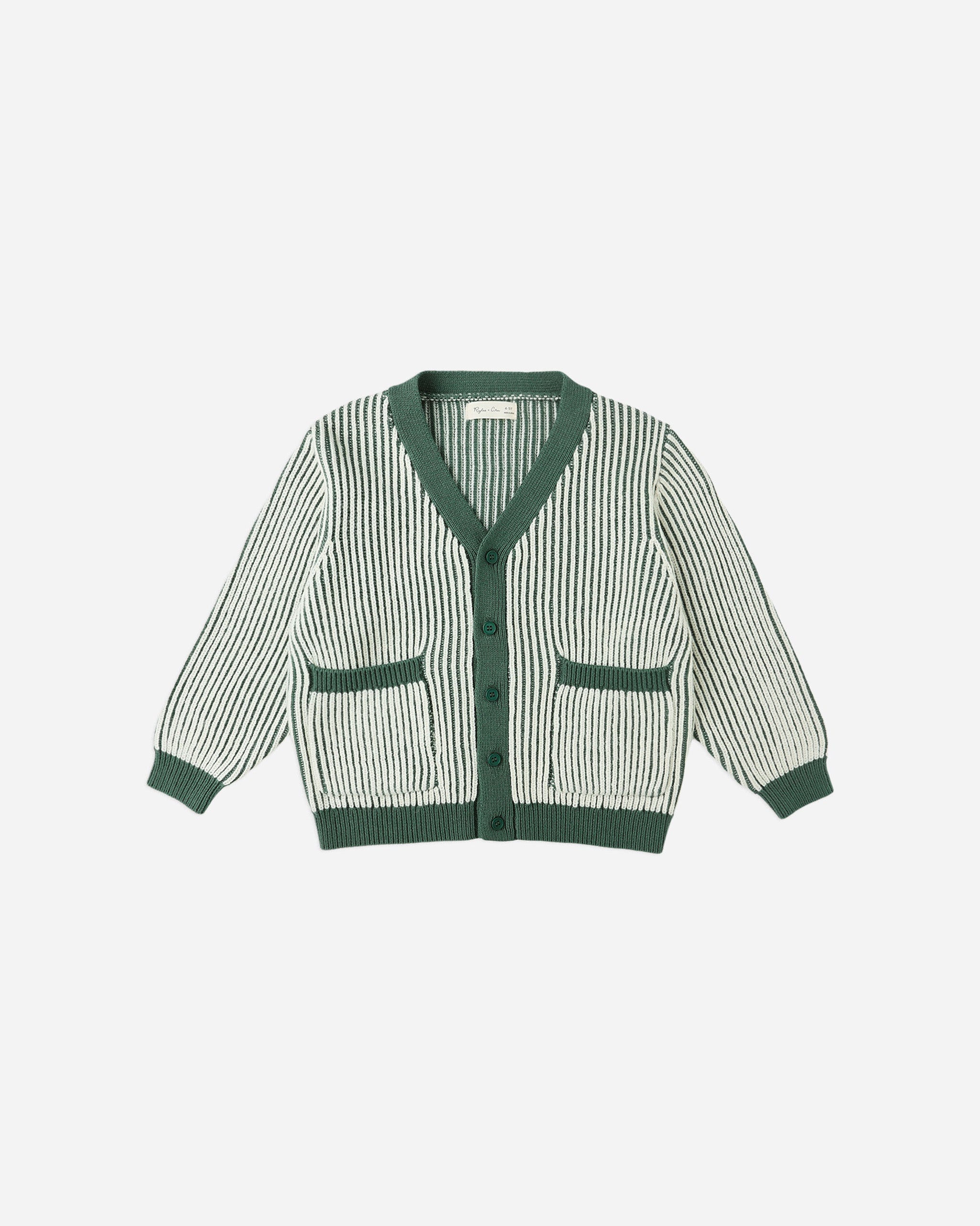 Haywood Cardigan || Green Stripe - Rylee + Cru | Kids Clothes | Trendy Baby Clothes | Modern Infant Outfits |