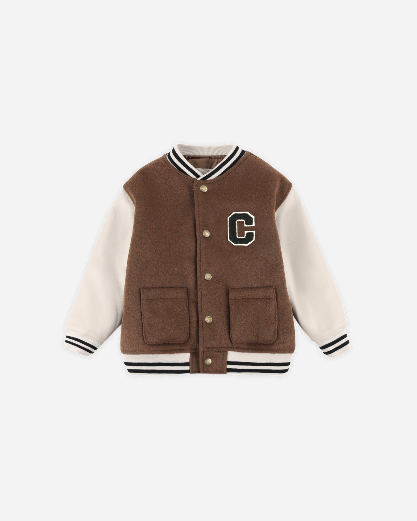 Varsity Jacket || Brown - Rylee + Cru | Kids Clothes | Trendy Baby Clothes | Modern Infant Outfits |