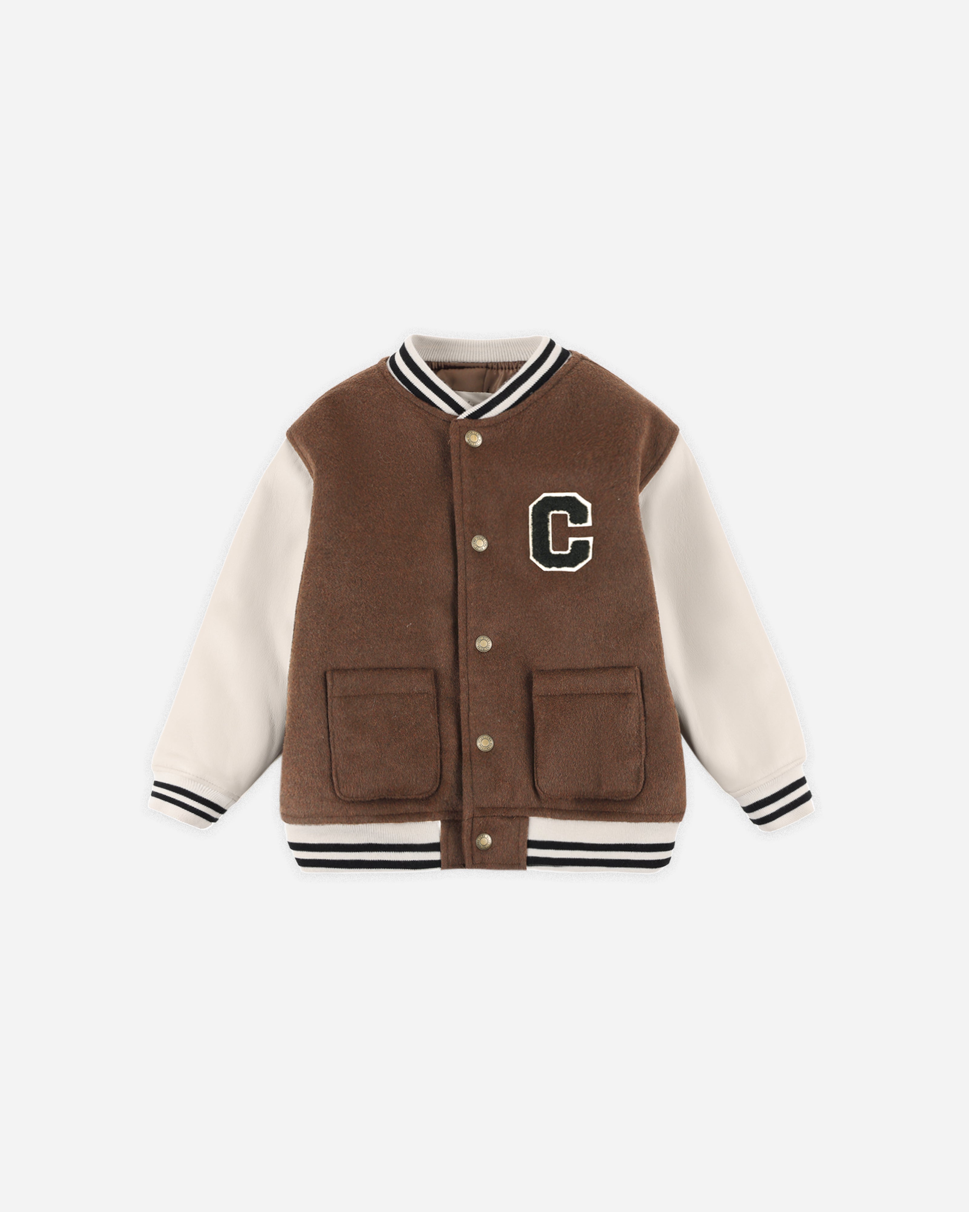 Varsity Jacket || Brown - Rylee + Cru | Kids Clothes | Trendy Baby Clothes | Modern Infant Outfits |