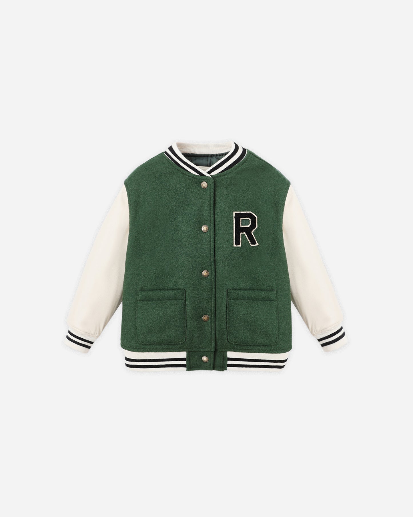 Varsity Jacket || Green - Rylee + Cru | Kids Clothes | Trendy Baby Clothes | Modern Infant Outfits |