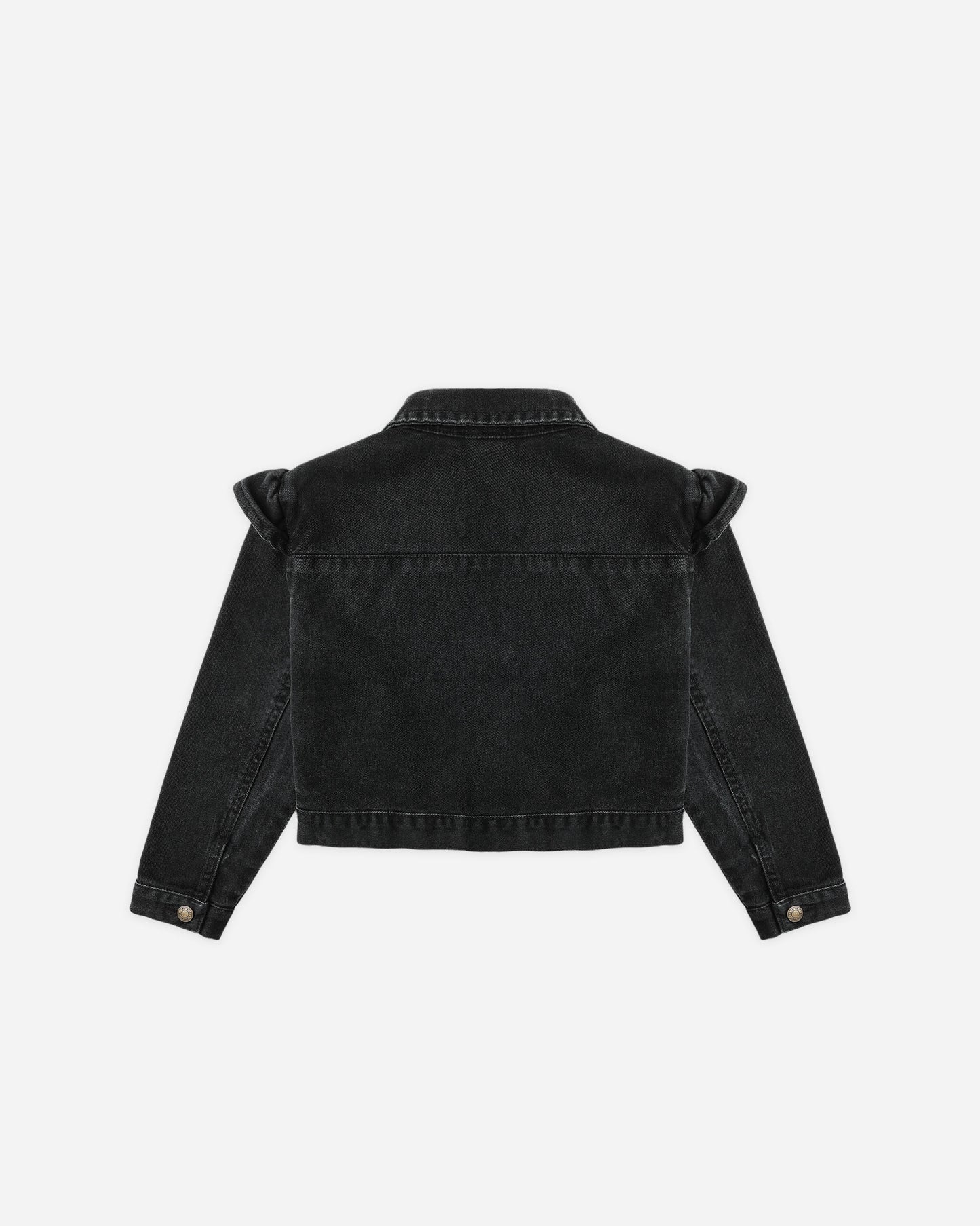 Ruffle Denim Jacket || Washed Black - Rylee + Cru | Kids Clothes | Trendy Baby Clothes | Modern Infant Outfits |
