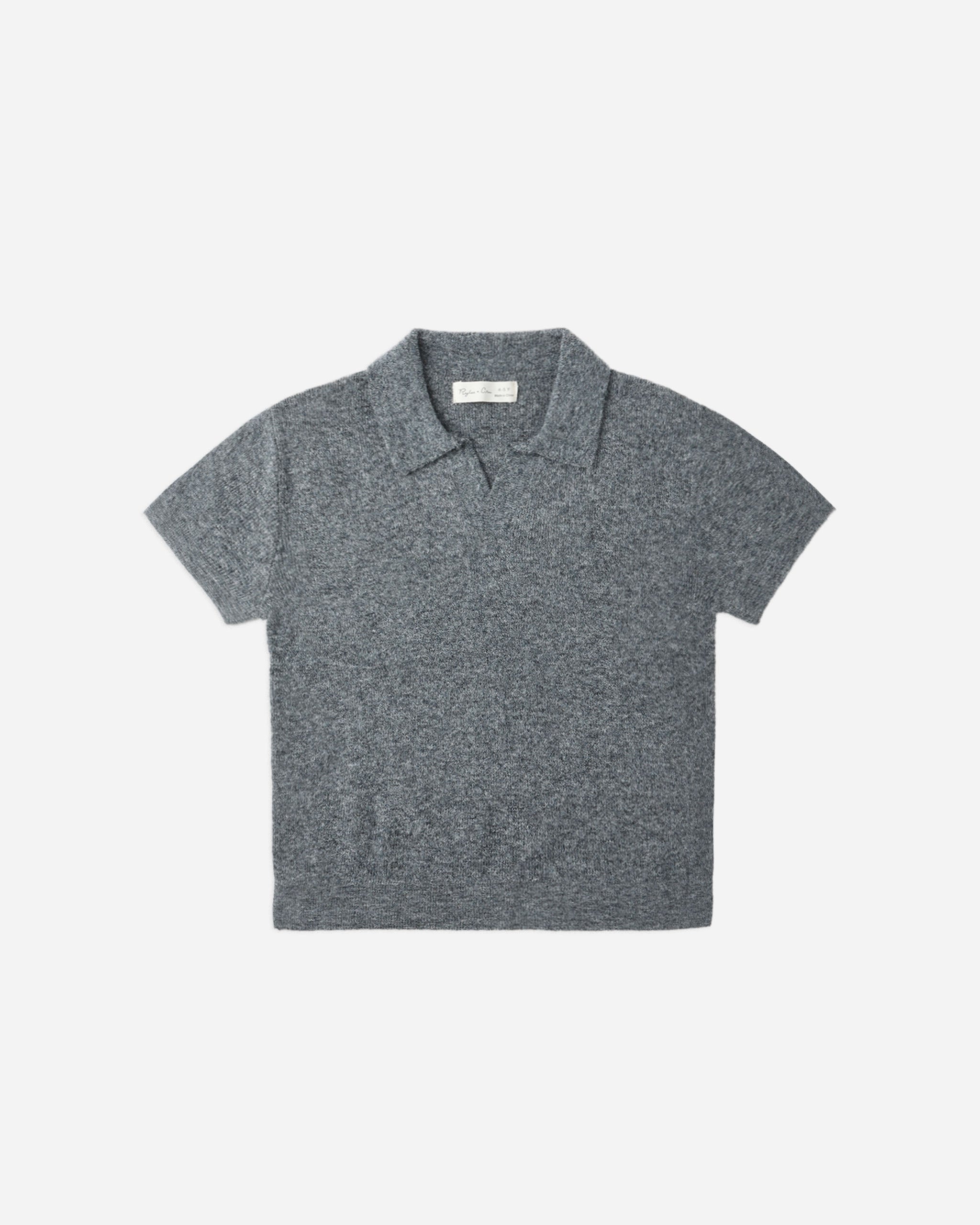 Knit Polo || Heathered Grey - Rylee + Cru | Kids Clothes | Trendy Baby Clothes | Modern Infant Outfits |