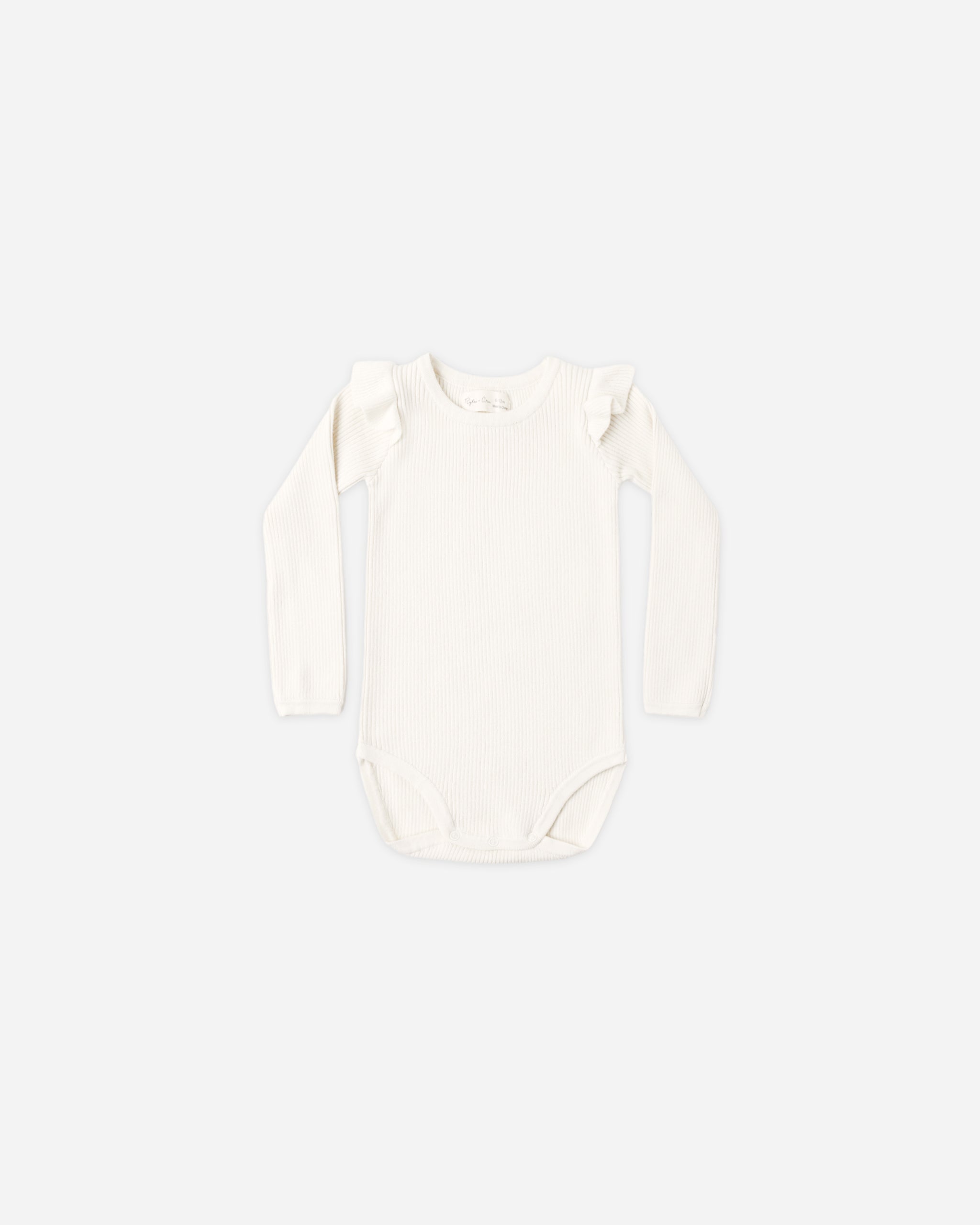 Shoulder Ruffle Bodysuit Natural - Rylee + Cru | Kids Clothes | Trendy Baby Clothes | Modern Infant Outfits |