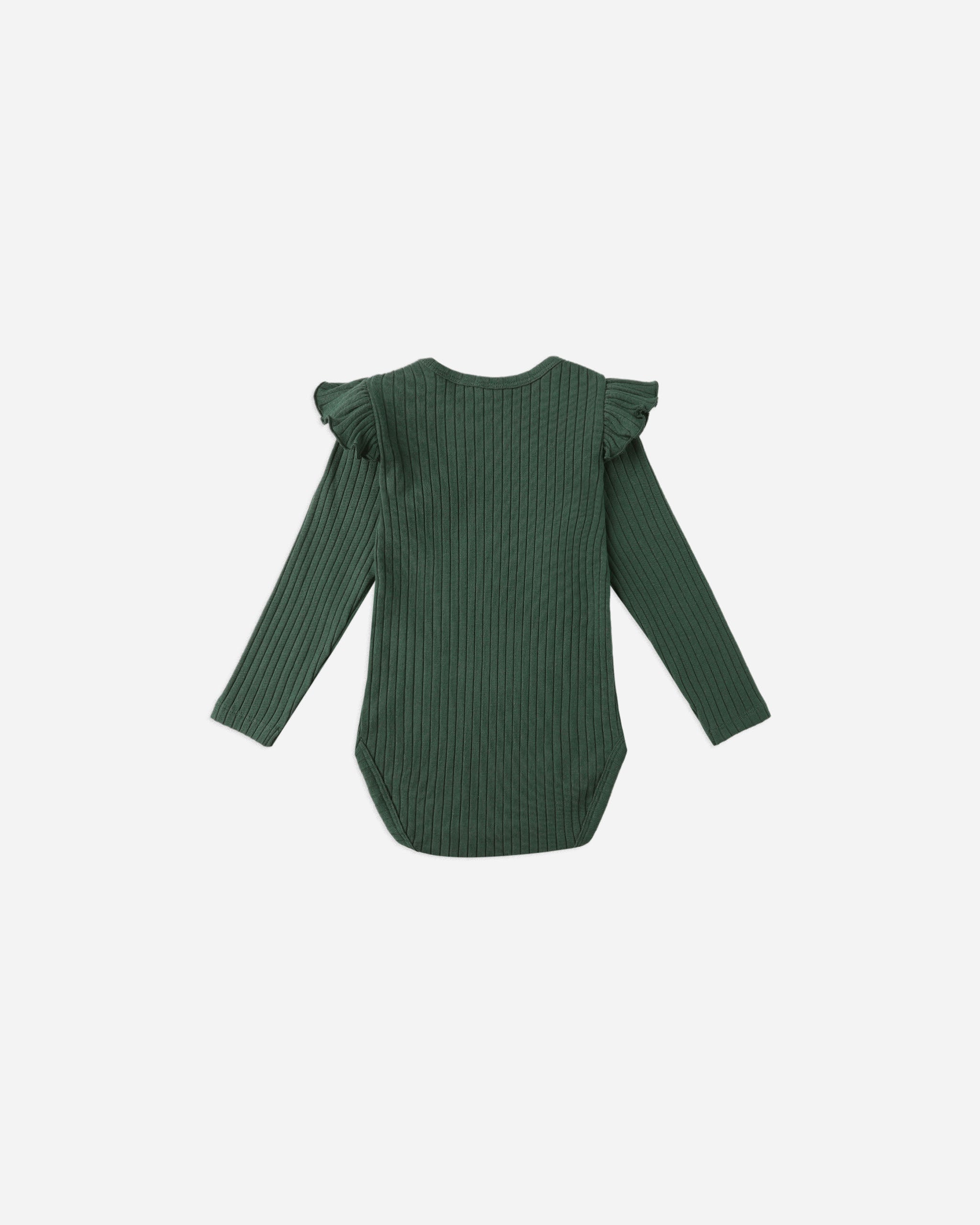 Shoulder Ruffle Bodysuit || Green - Rylee + Cru | Kids Clothes | Trendy Baby Clothes | Modern Infant Outfits |